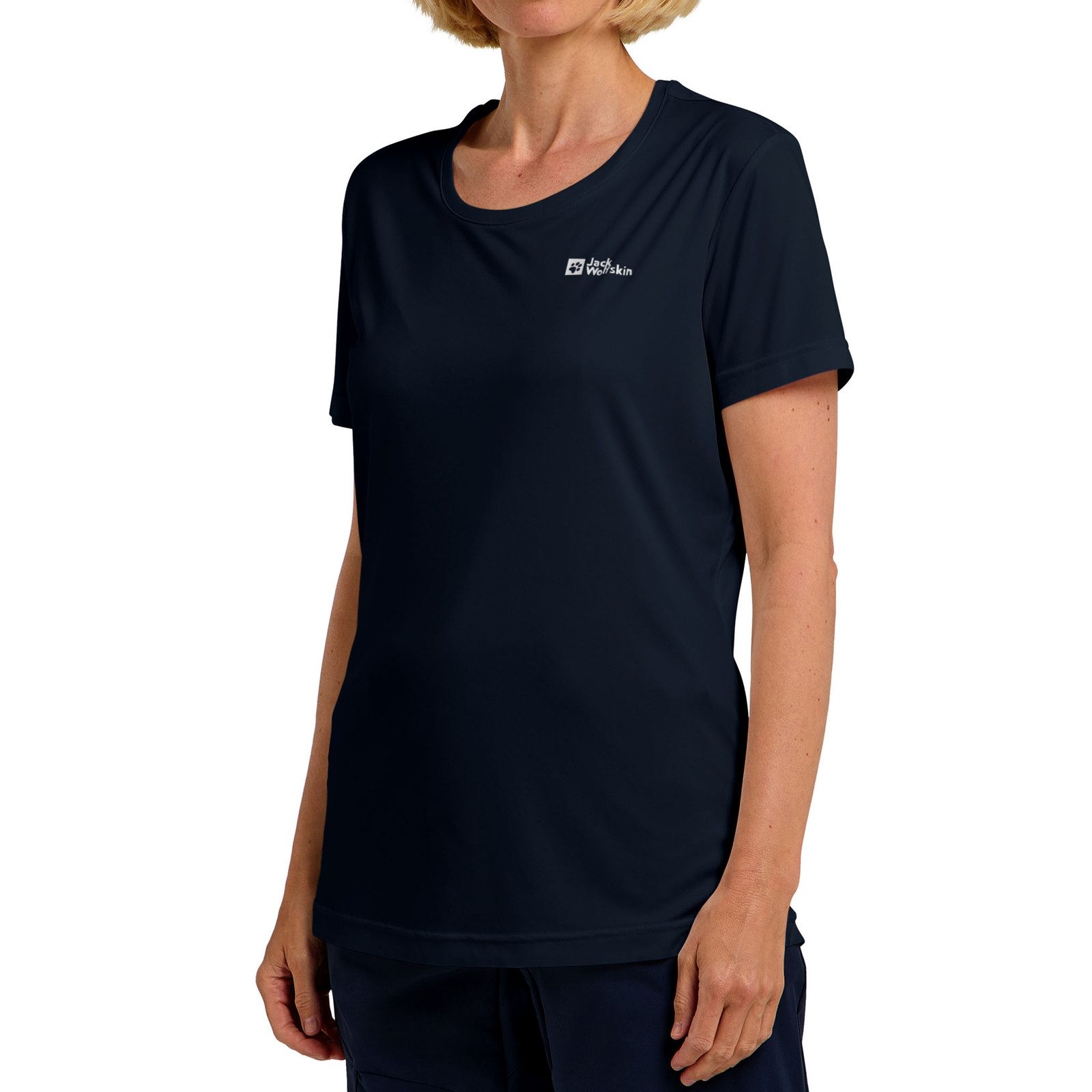 Jack Wolfskin Kurzarmshirt Tech T W mit Markenlogo auf linker Brust – Bild 3 von 5
