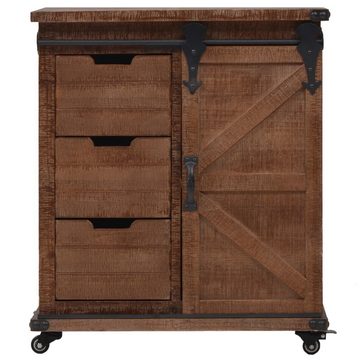 vidaXL Fächerschrank Sideboard Massivholz Tanne 64x33,5x75 cm Braun (1-St)