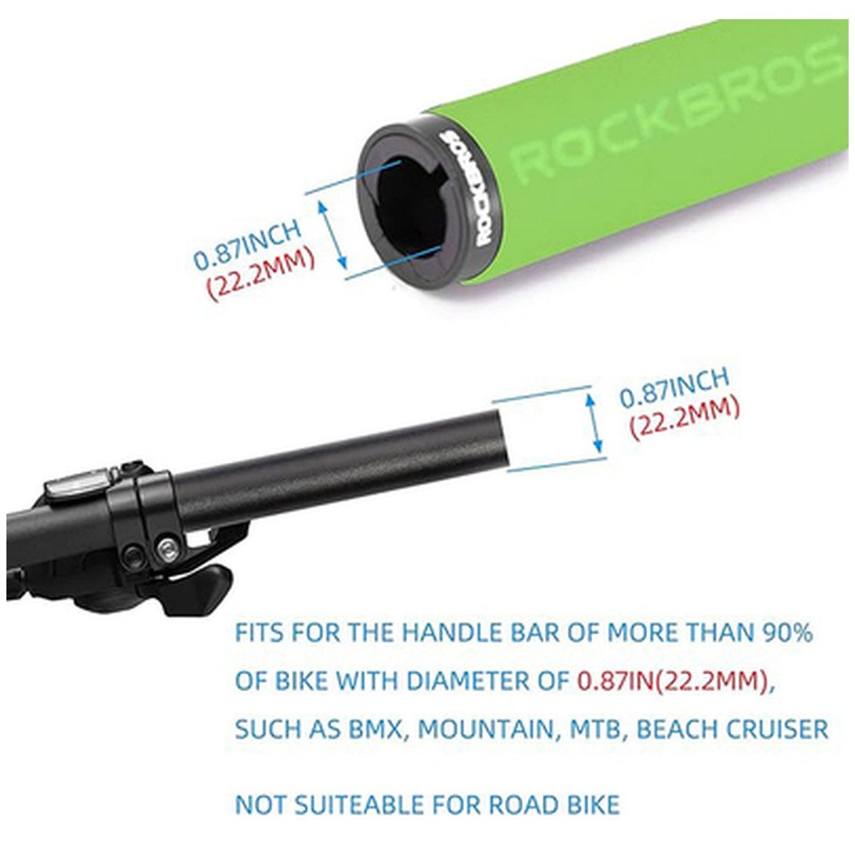ROCKBROS Fahrradlenkergriff Rockbros BT1001GNBK Fahrradgriffe