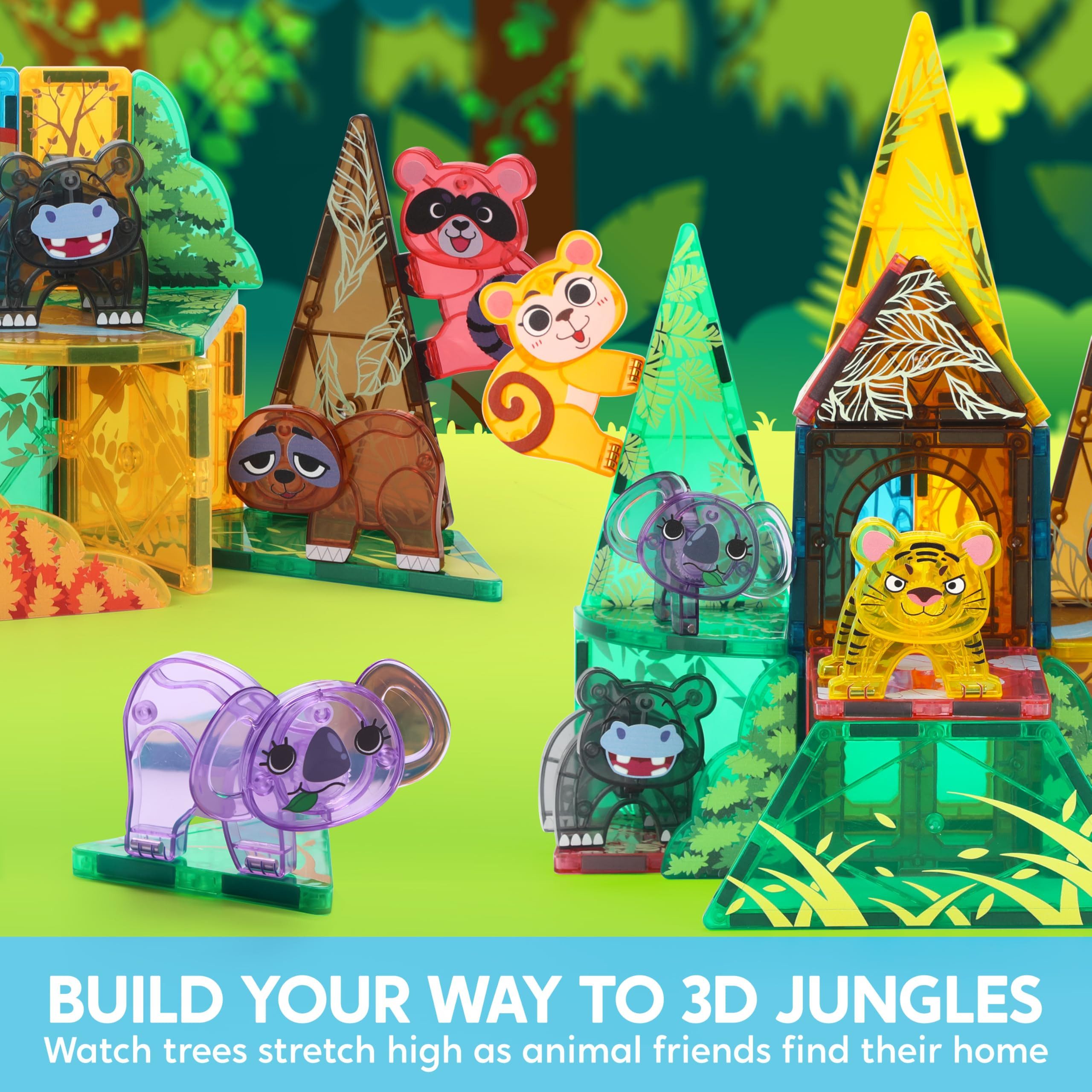 SYNCFUN SYNCFUN 50pcs Magnetic Animal Blocks STEM Toy Gift for Kids 3-8 Magnetspielbausteine – Bild 3 von 5