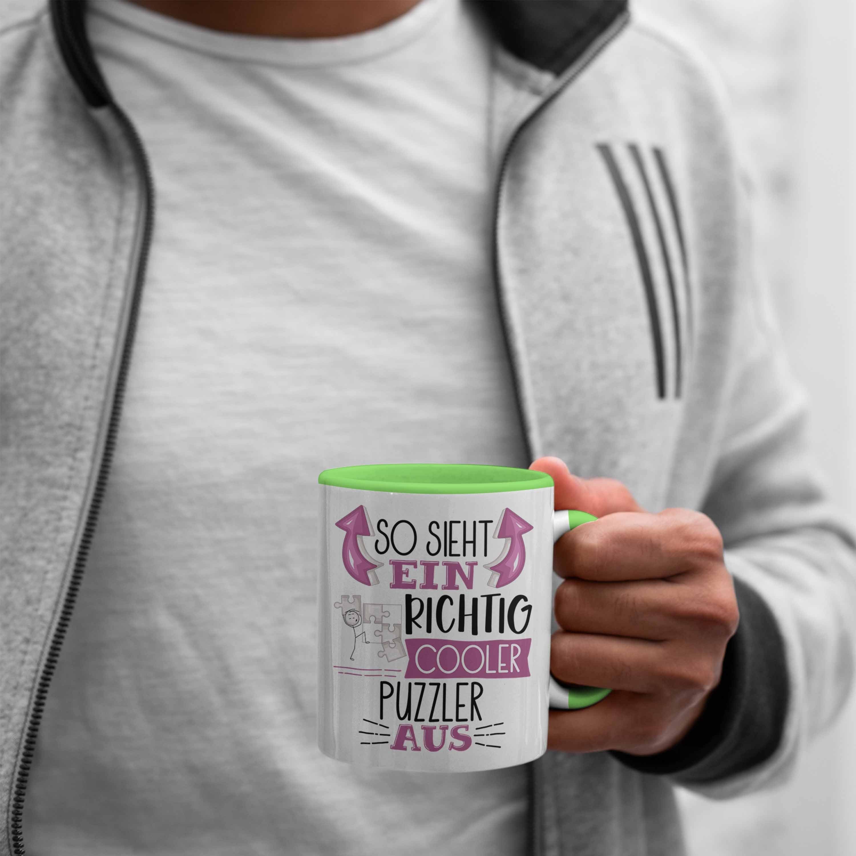 Sieht Richtig Spruc Tasse So Aus Cooler Geschenk Grün Ein Lustiger Trendation Tasse Puzzler