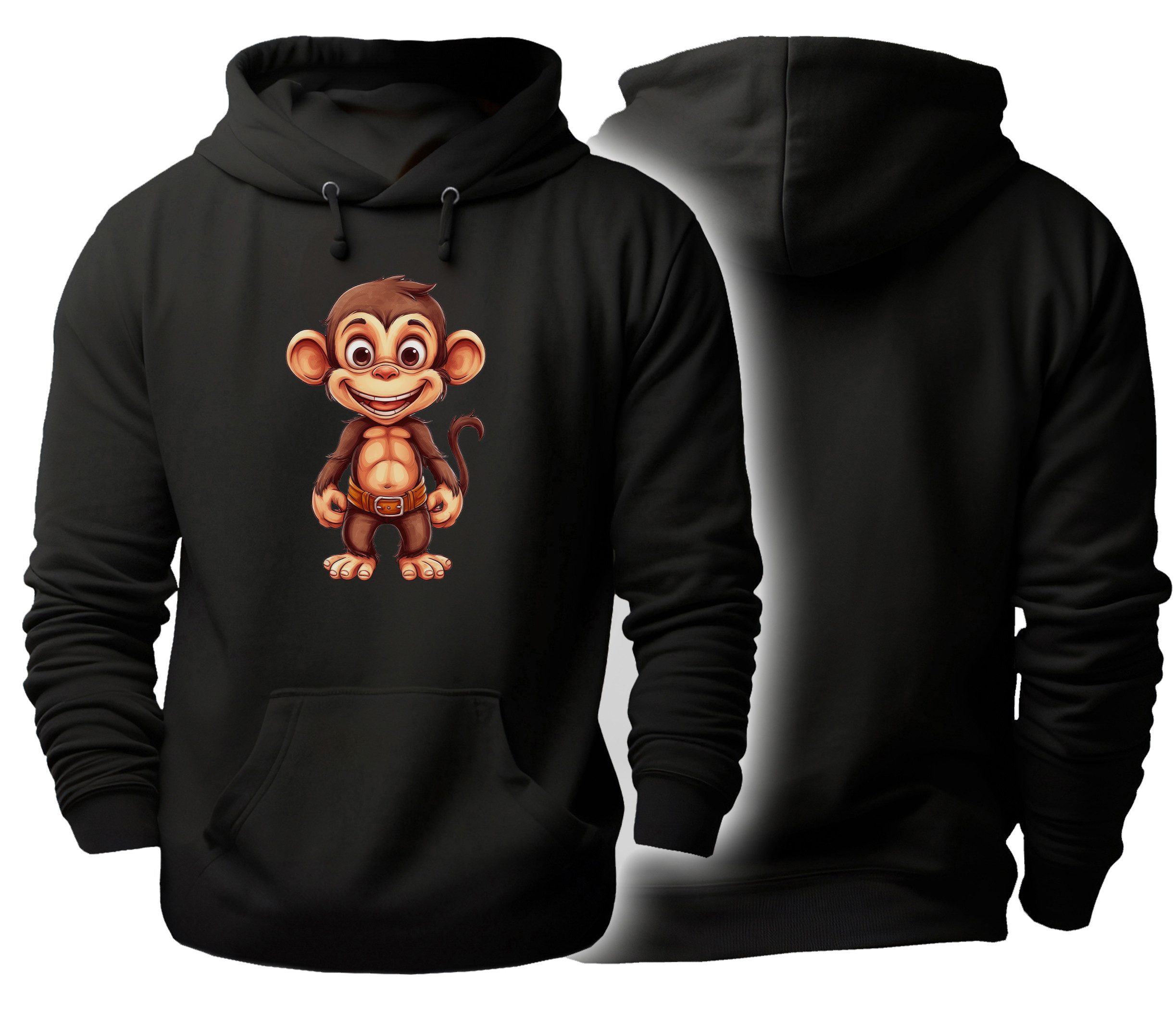 Hoodie Wildtier Kapuzen Pulli - Comic Affe