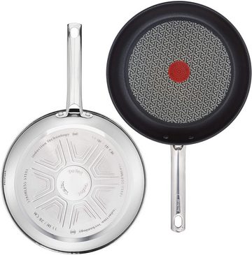 Tefal Bratpfanne Duetto, Edelstahl 18/10, Induktion 20 cm, Edelstahl Antihaftbeschichtung, Induktionsherd geeignet, Antihaft Bratpfanne, Genieteter ergonomischer Edelstahlgrif