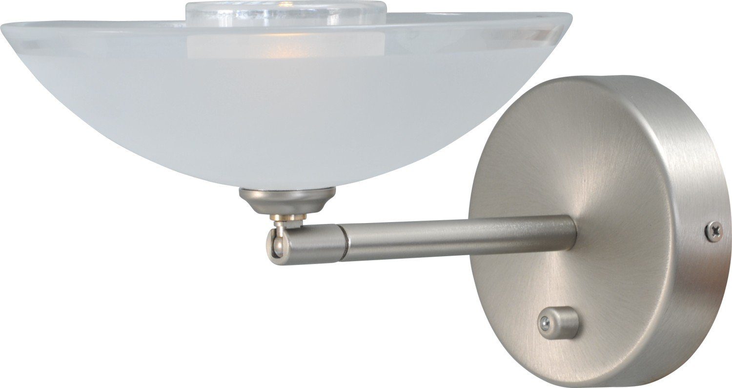 Licht-Erlebnisse Wandleuchte MELANI, LED fest integriert, Wandlampe LED Dimmer Nickel 450 lm Glas Metall mit Schalter Modern