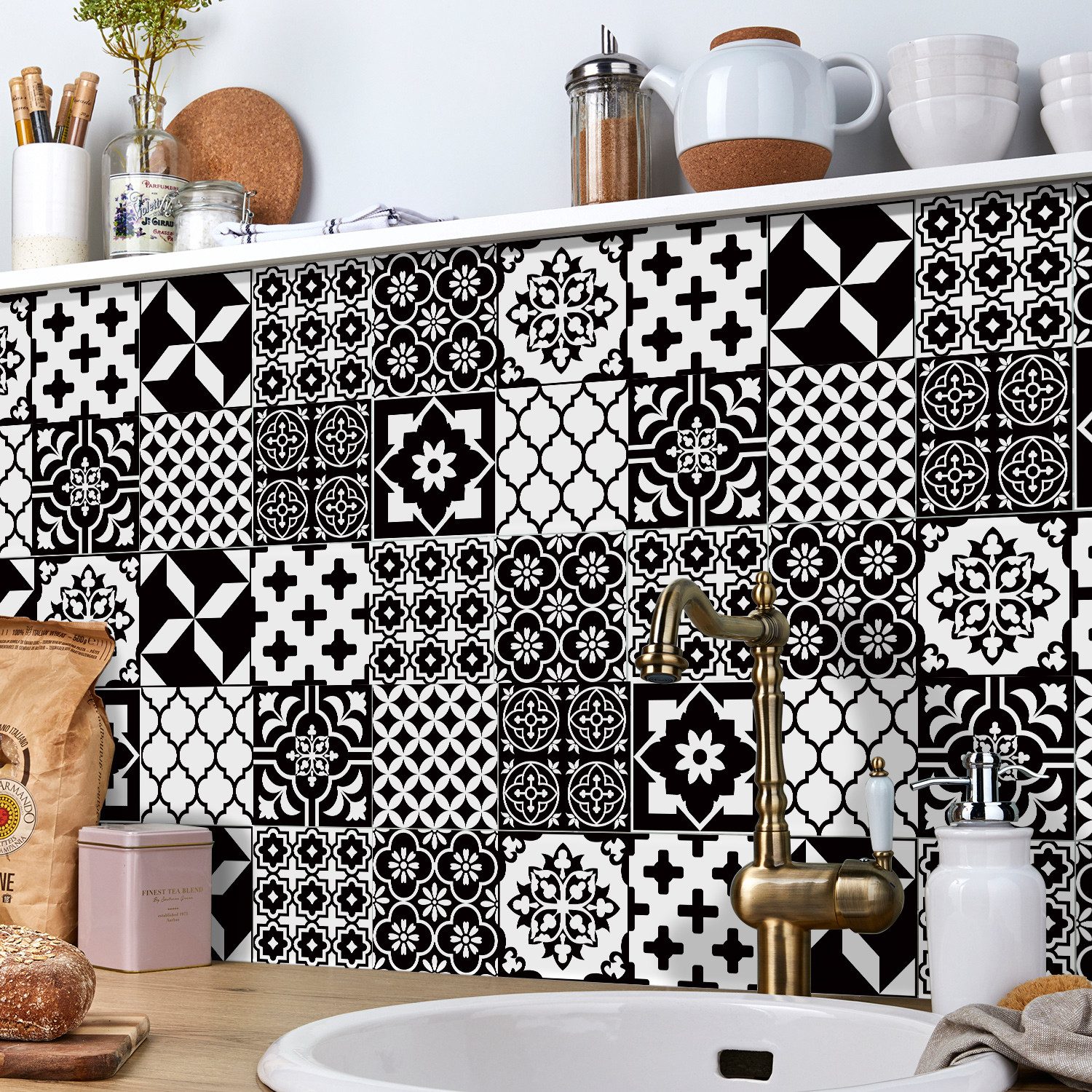 Coonoor Küchenrückwand 24pcs Praktische Selbstklebende Küchenrückwand günstig online kaufen