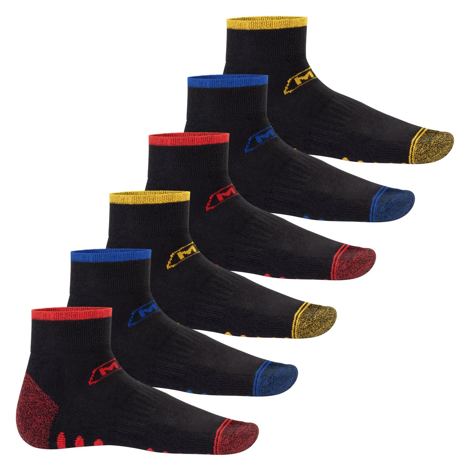 MT Arbeitssocken Herren robuste Arbeits- & Freizeit Kurzschaft Socken (6/12 Paar) Schwarz