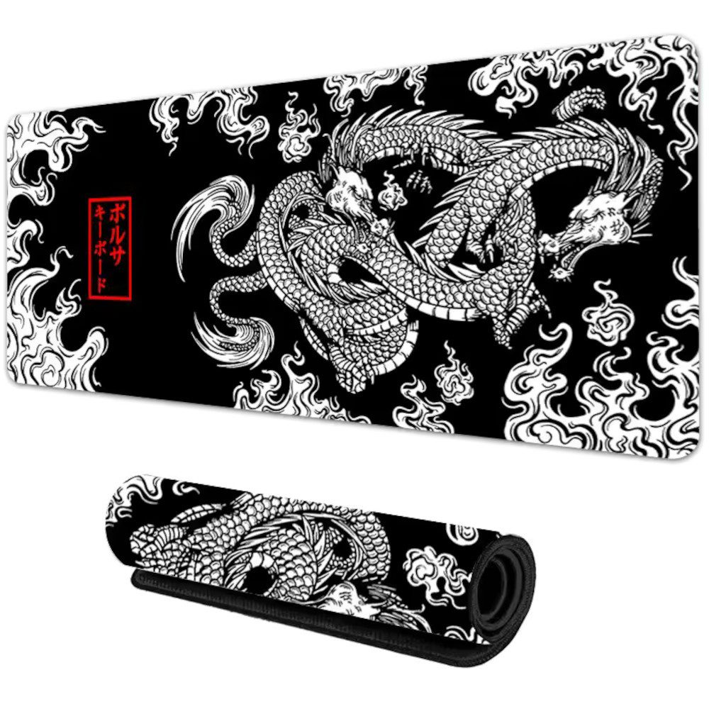 Stor Mauspad Japan Drache Gaming Tischunterlage PC Laptop Desktop Mauspad XXL