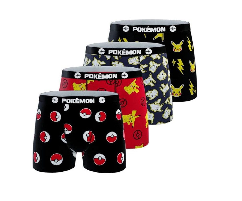 POKÉMON Boxershorts 4er Pack Pokémon Pikachu Kinderunterwäsche Unterhose Boxershort