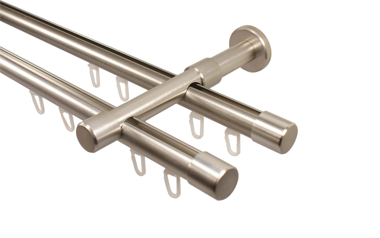 iso-design Gardinenstange Innenlauf 2-läufig Wandmontage 20 mm Farbe Edelst günstig online kaufen