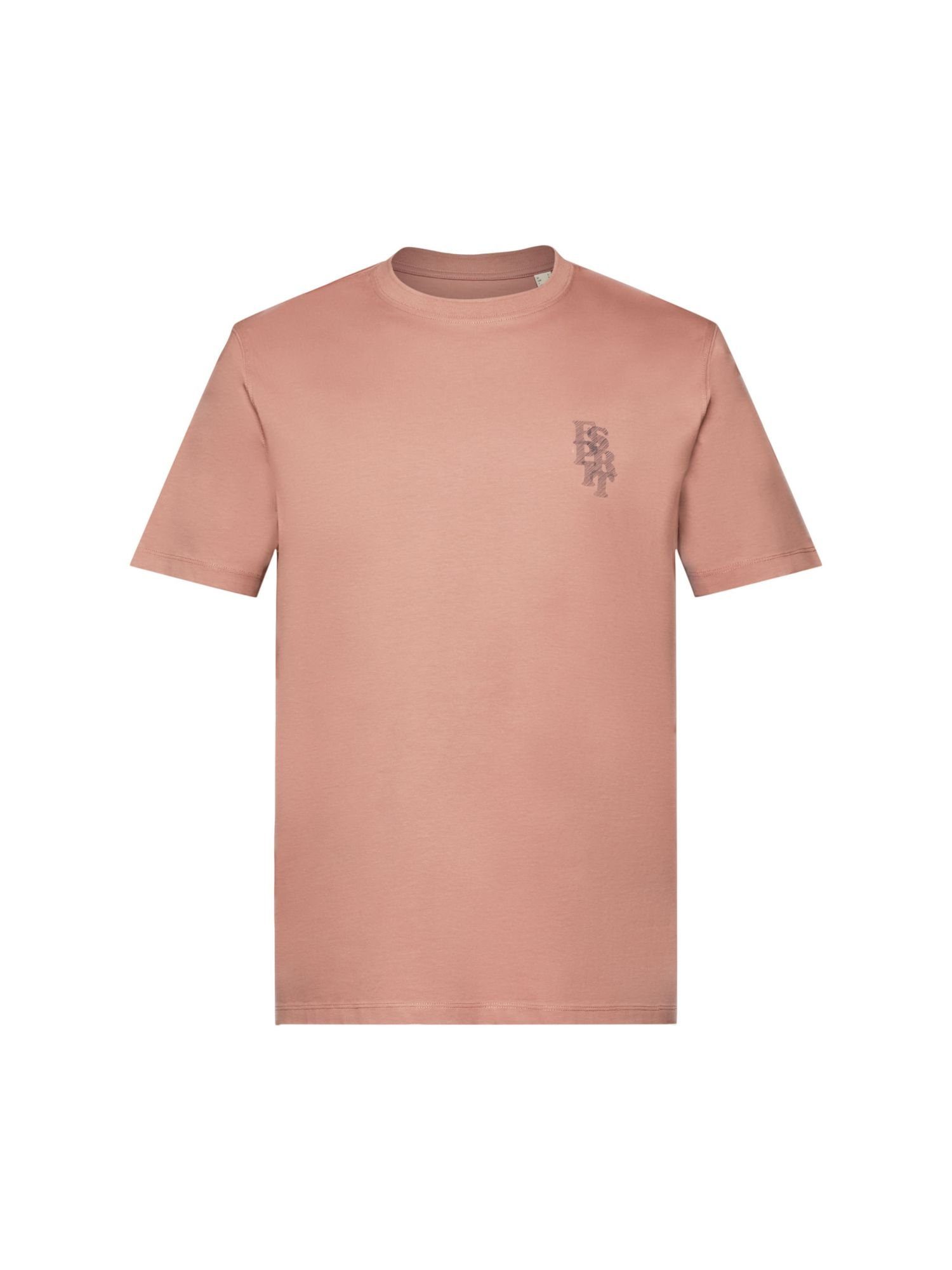 Baumwolle (1-tlg) Esprit DARK T-Shirt T-Shirt PINK 100 OLD % mit Logo,