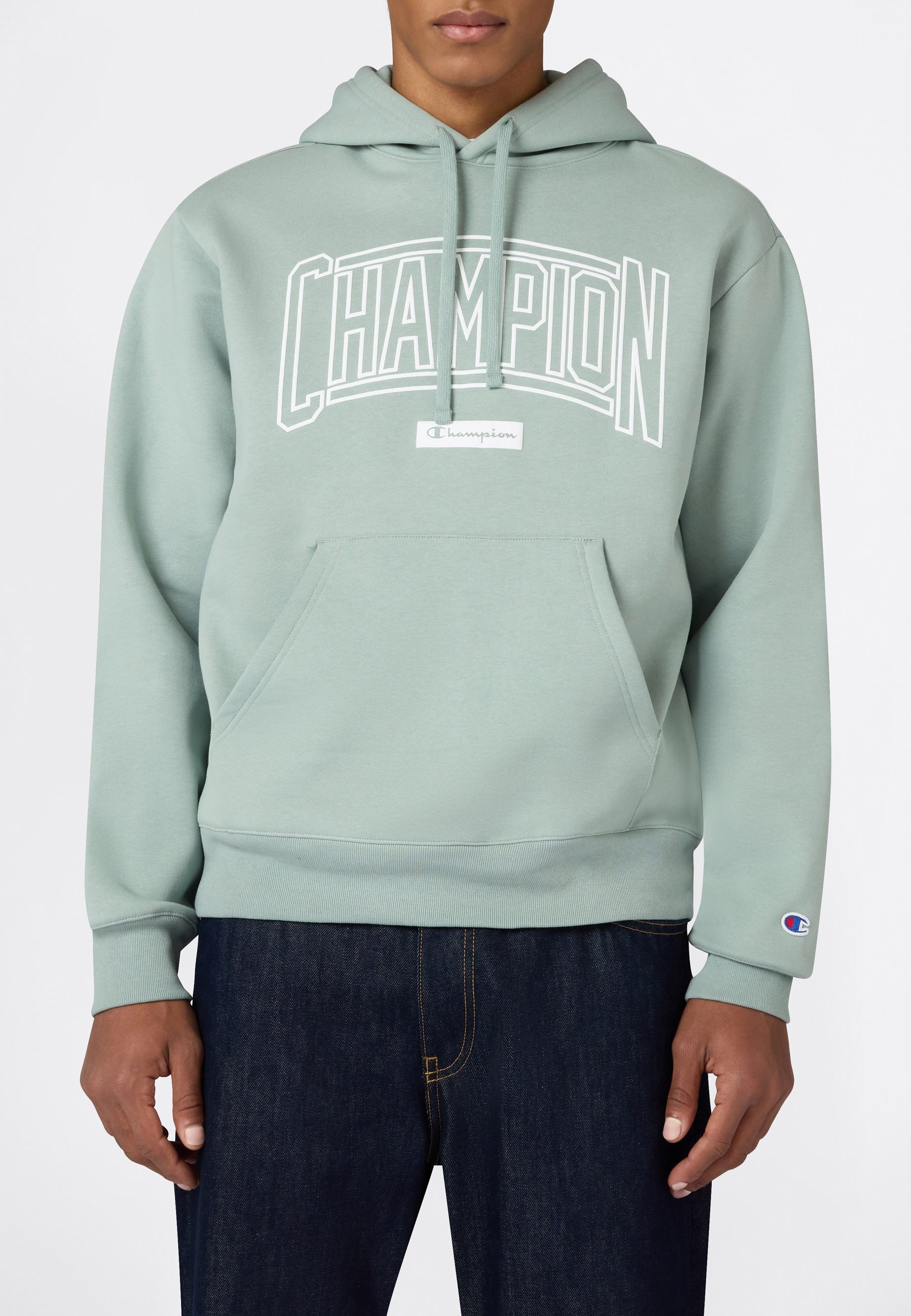 Champion Kapuzensweatshirt COLLEGE Relax Fit Fleece Hoodie mit Kordelverschluss, Langarm-Design, gerader Abschluss, normale Länge