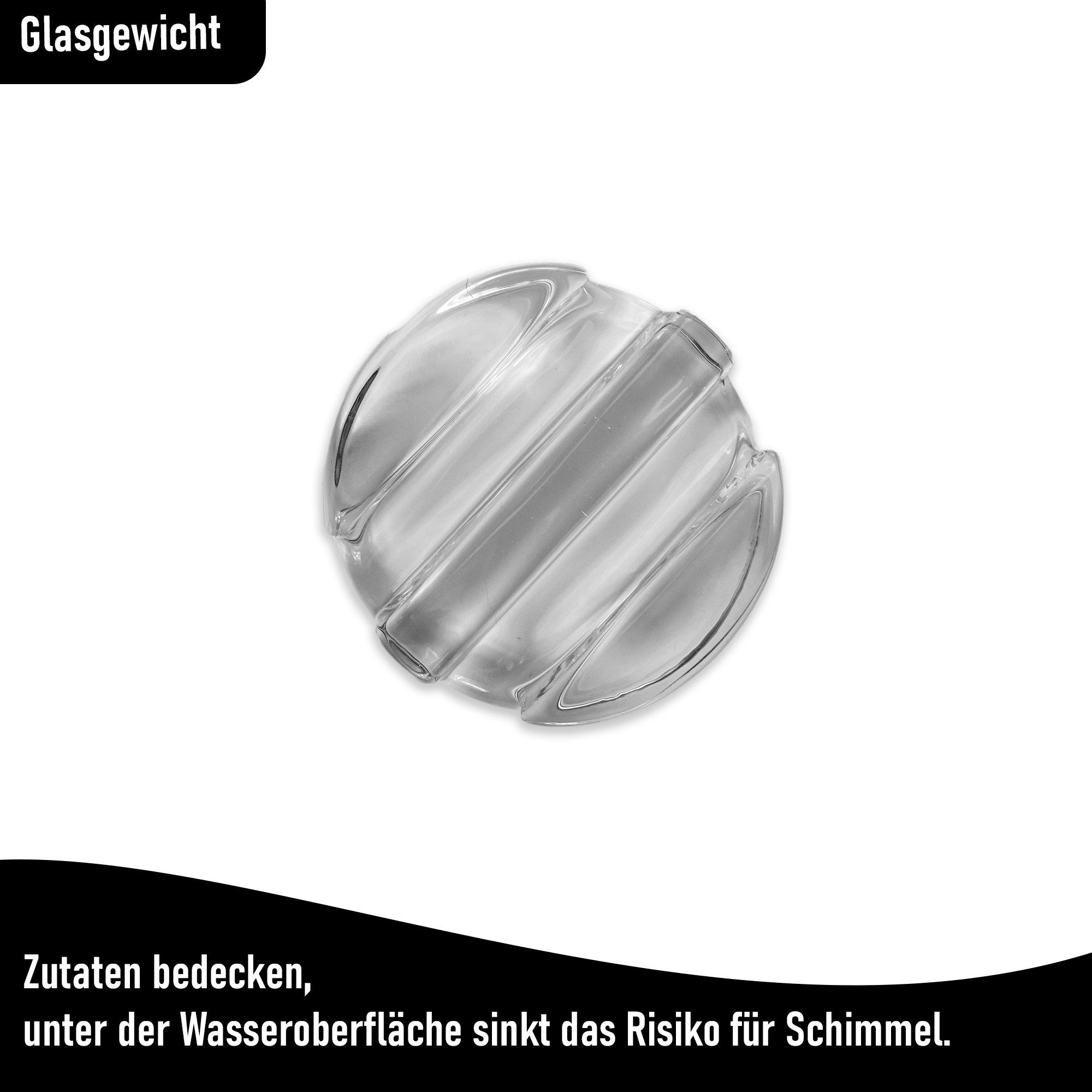 Blubberglas Fermentationsglas Fermentationskit Sauerkraut, Kombucha, Kimchi, Sauerteig fermentieren, (Glas, Fermentationsdeckel, Glasgewicht, Holzstampfer, Baum – Bild 5 von 5