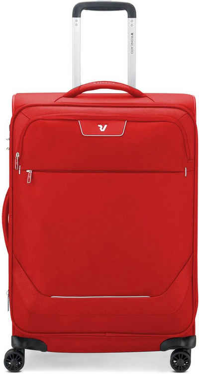 RONCATO Weichgepäck-Trolley Joy, 63 cm, rot, 4 Rollen, Reisegepäck Koffer mittel groß mit Volumenerweiterung und TSA Schloss