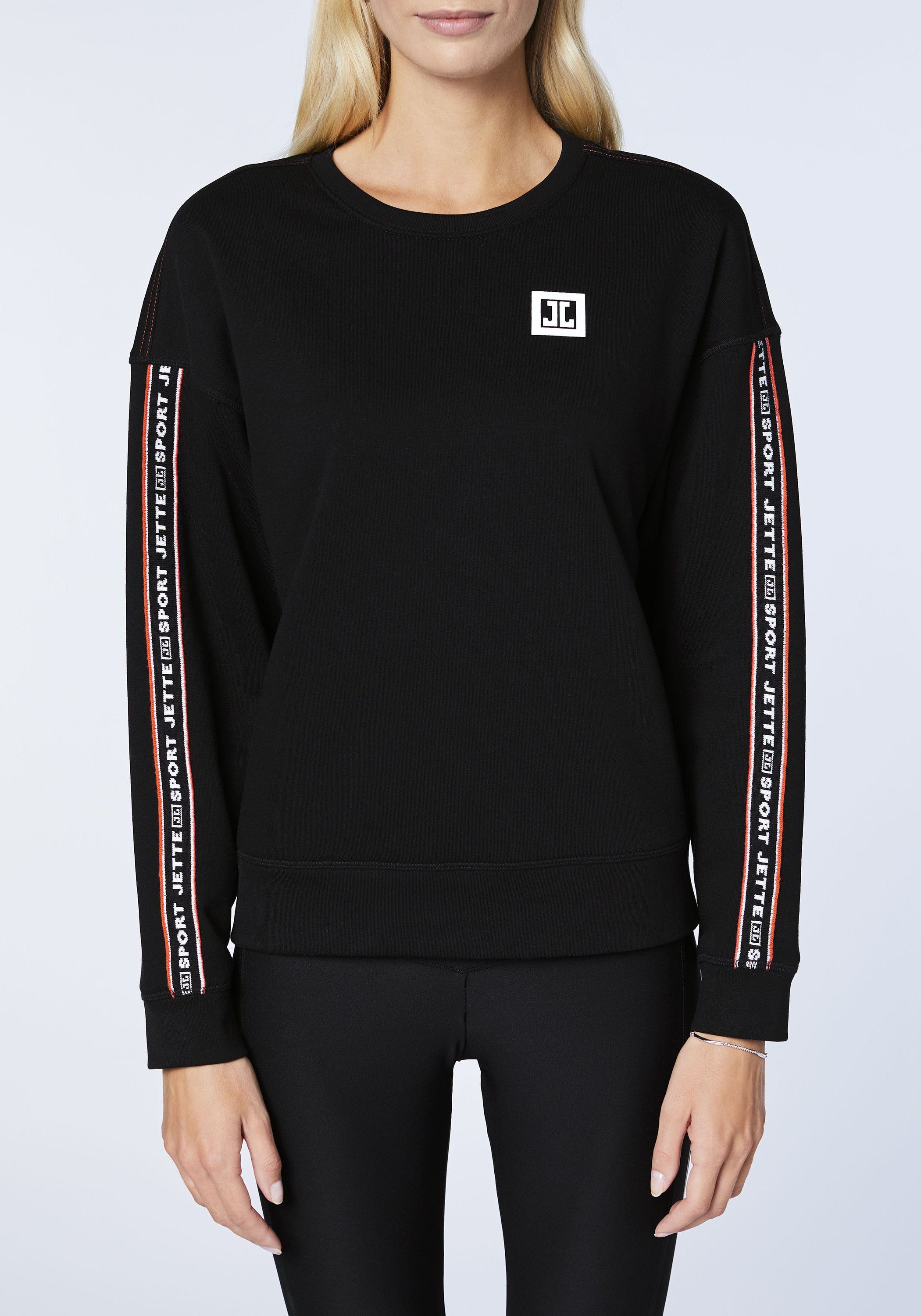 SPORT JETTE Label-Design Black Sweatshirt 19-3911 im Deep