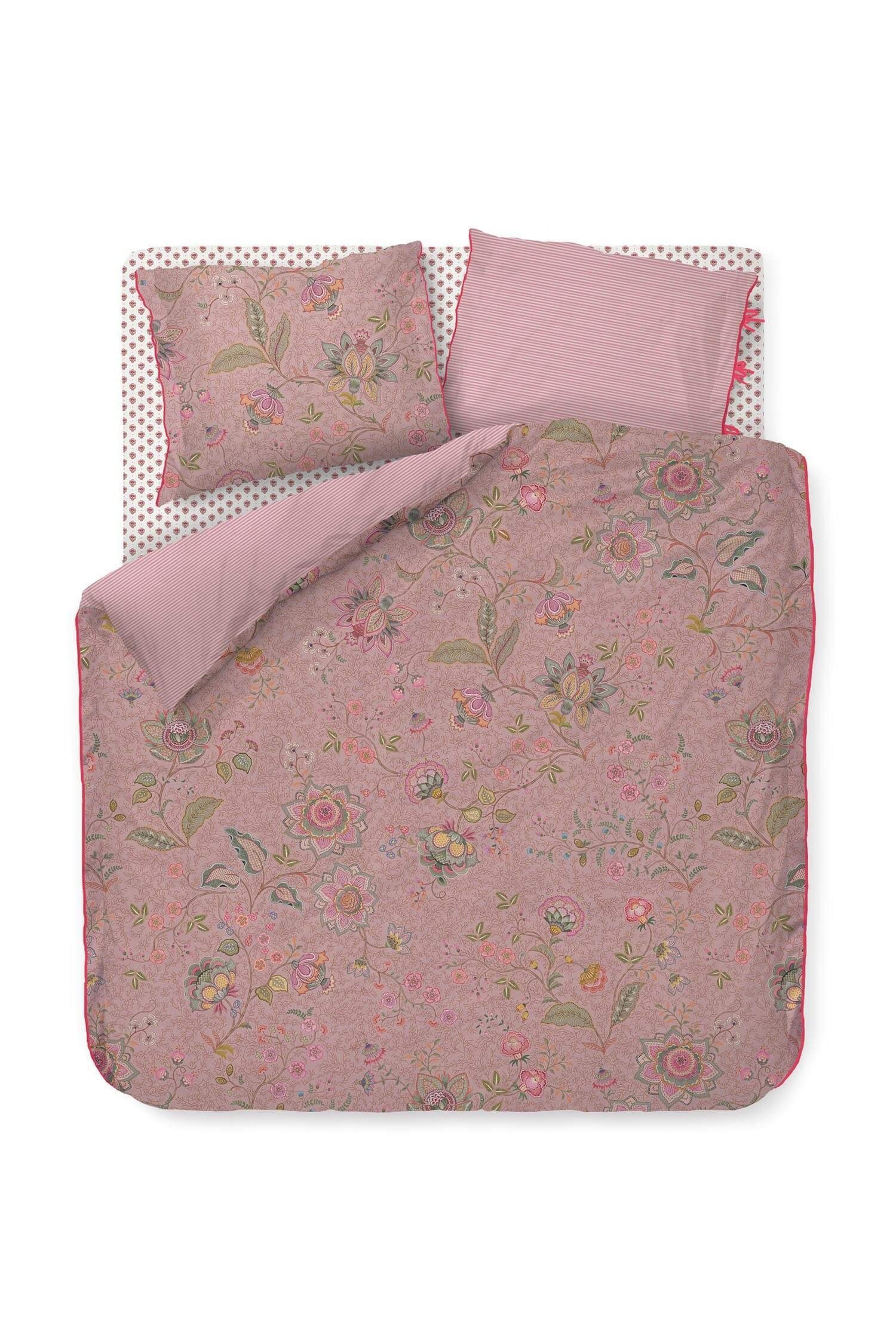 PiP Studio Bettwäsche PIP Studio Perkal Bettwäsche 135x200 Mumbai Morning Pink Wende Ranken, Perkal, 2 teilig, fein gewebter 100% Baumwollperkal