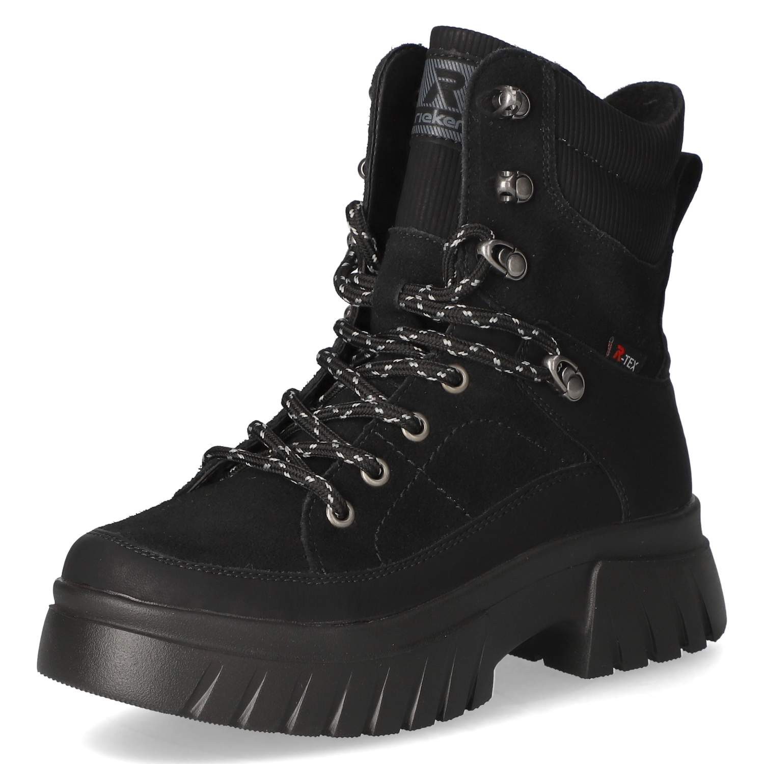 Rieker Rieker W1871-00 Damen Leder und Synthetik black Schnürstiefel