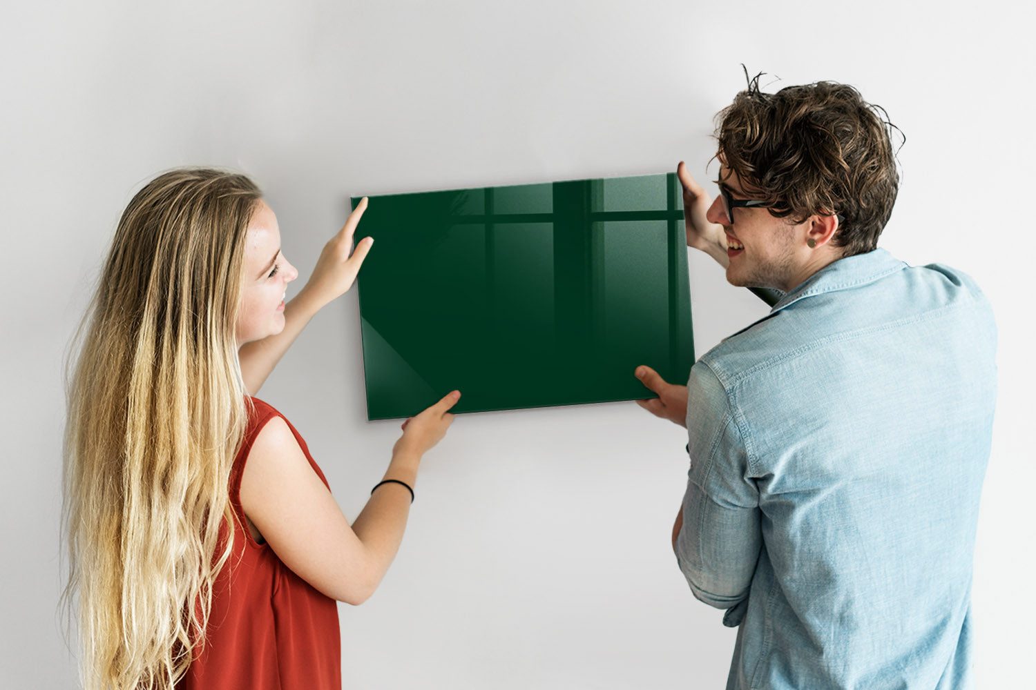 Tulup Magnettafel Glas-Notiztafel Memoboard mit Magneten, Marker und Schwamm