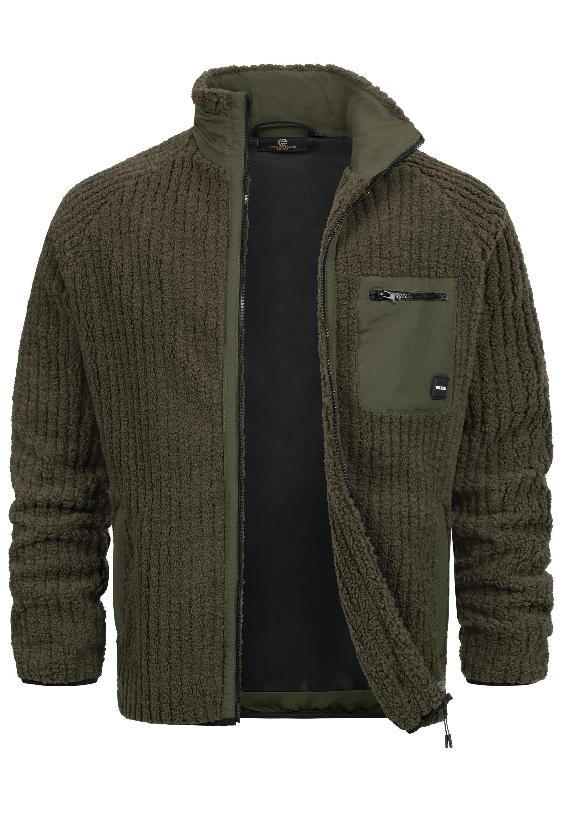 Indicode Fleecejacke INScotts innovatives Strickfleece-Design günstig online kaufen