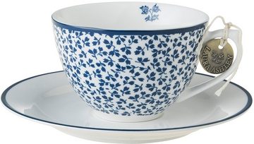 LAURA ASHLEY BLUEPRINT COLLECTABLES Cappuccinotasse Mix Designs China Rose, Sweet Allysum, Floris, Candy Stripe, Porzellan, 4 Tassen, 4 Untertassen