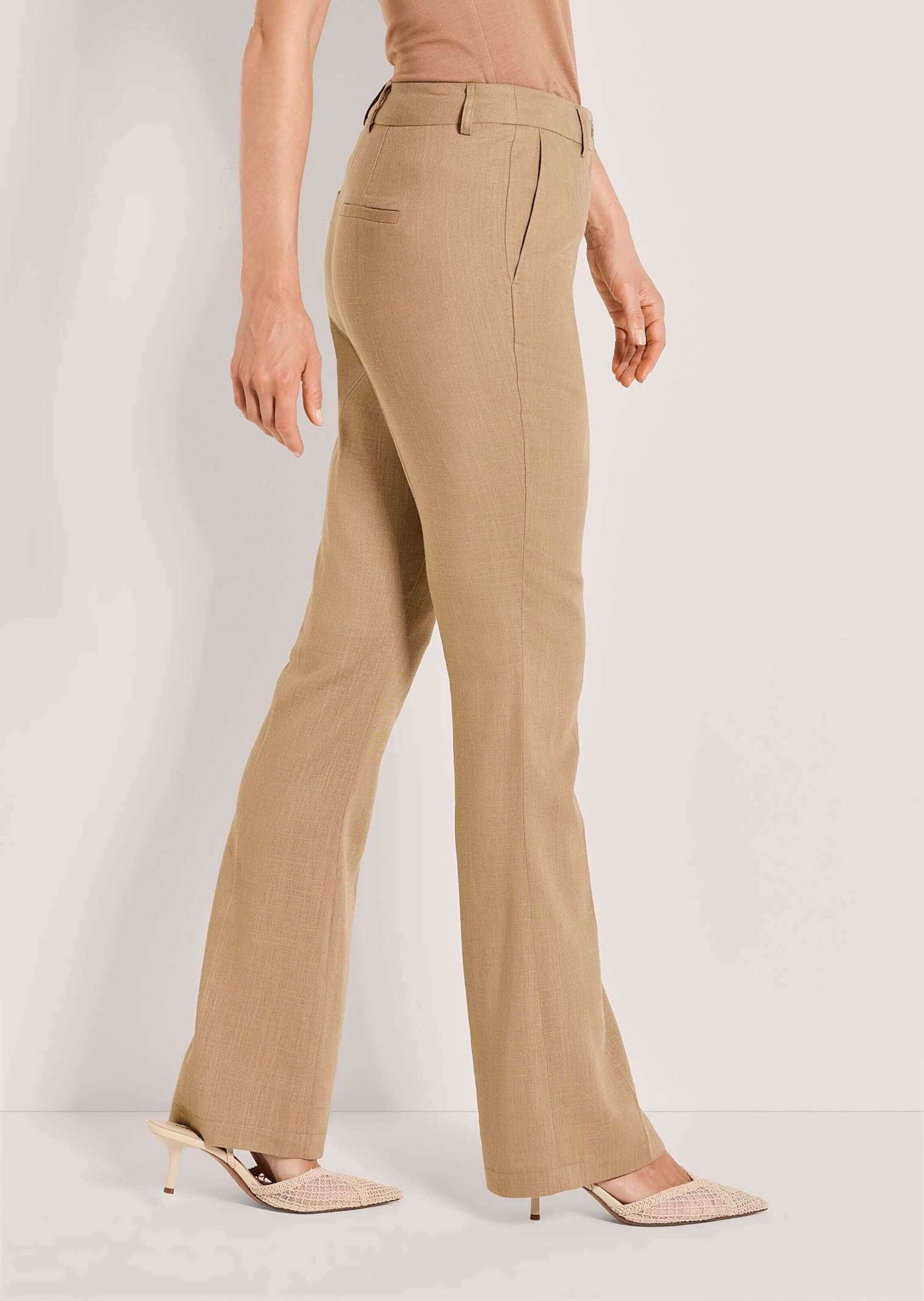 MADELEINE Bügelfaltenhose Stoffhose mit Formbund Viskosehose mit Gürtelschlaufen, Bügelfalten, Taschen und Knöchellänge