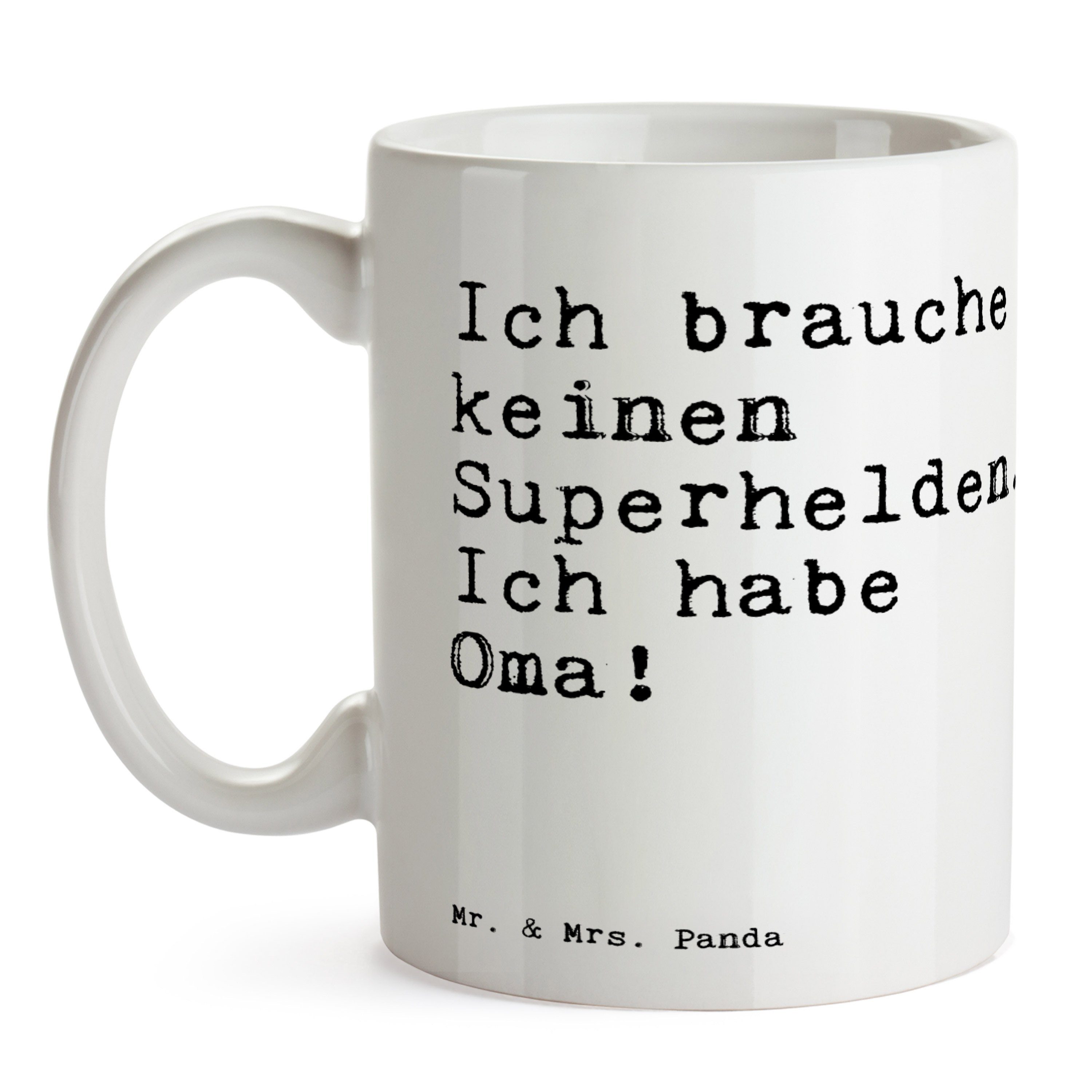 Geschenk Tasse Weiß keinen Panda Superhelden.... - Ich & Geschenk, Mr. Keramik brauche Mrs. Enkel, -