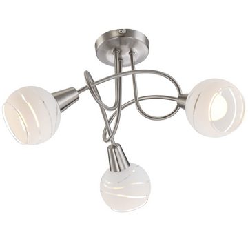 etc-shop LED Kugelleuchte, Leuchtmittel nicht inklusive, Decken Leuchte Esszimmer Rondell Lampe Küchen Strahler silber 3-flg