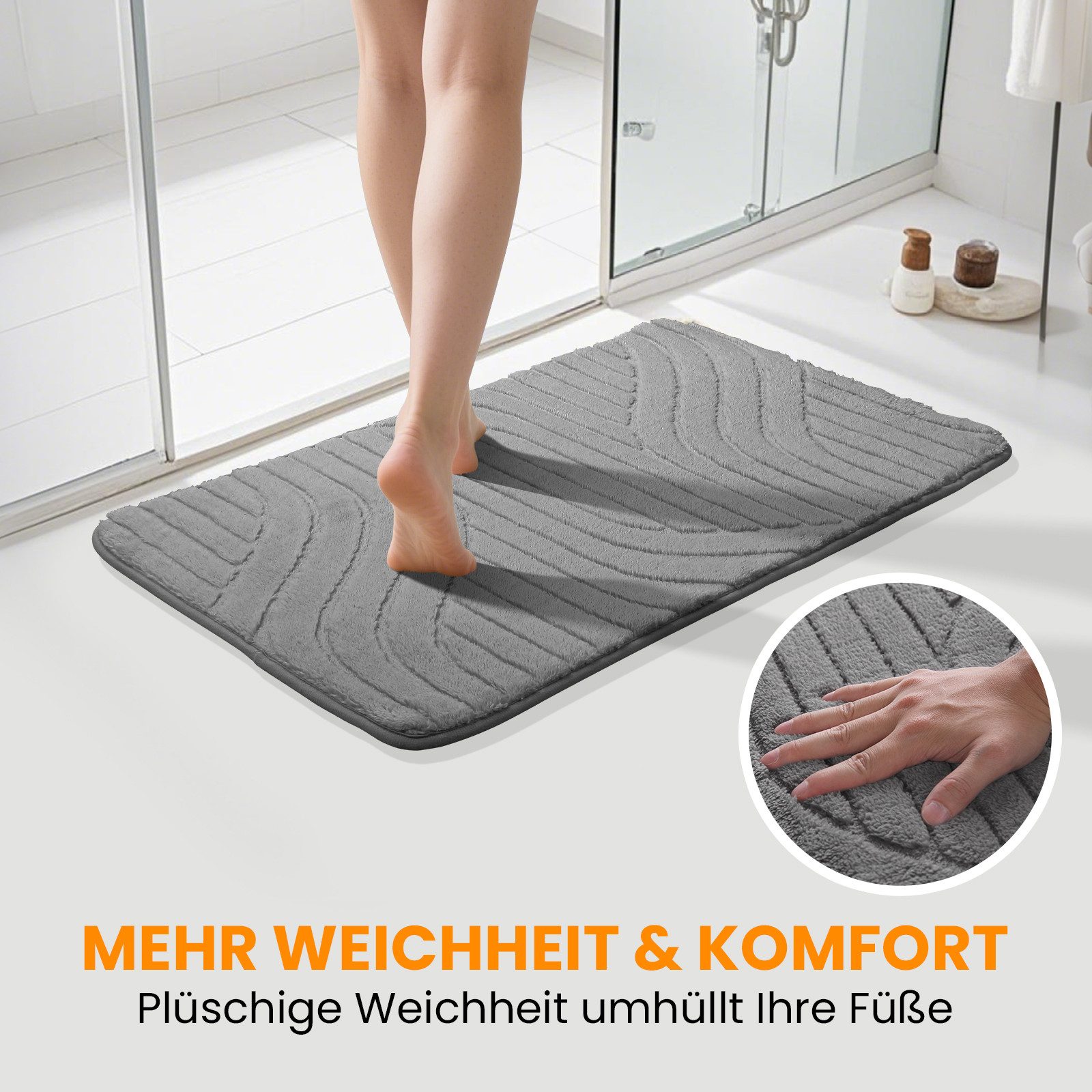 HOMELUX Badematte Badgarnitur 2-teilig mit Ausschnitt, weich & rutschfest, günstig online kaufen