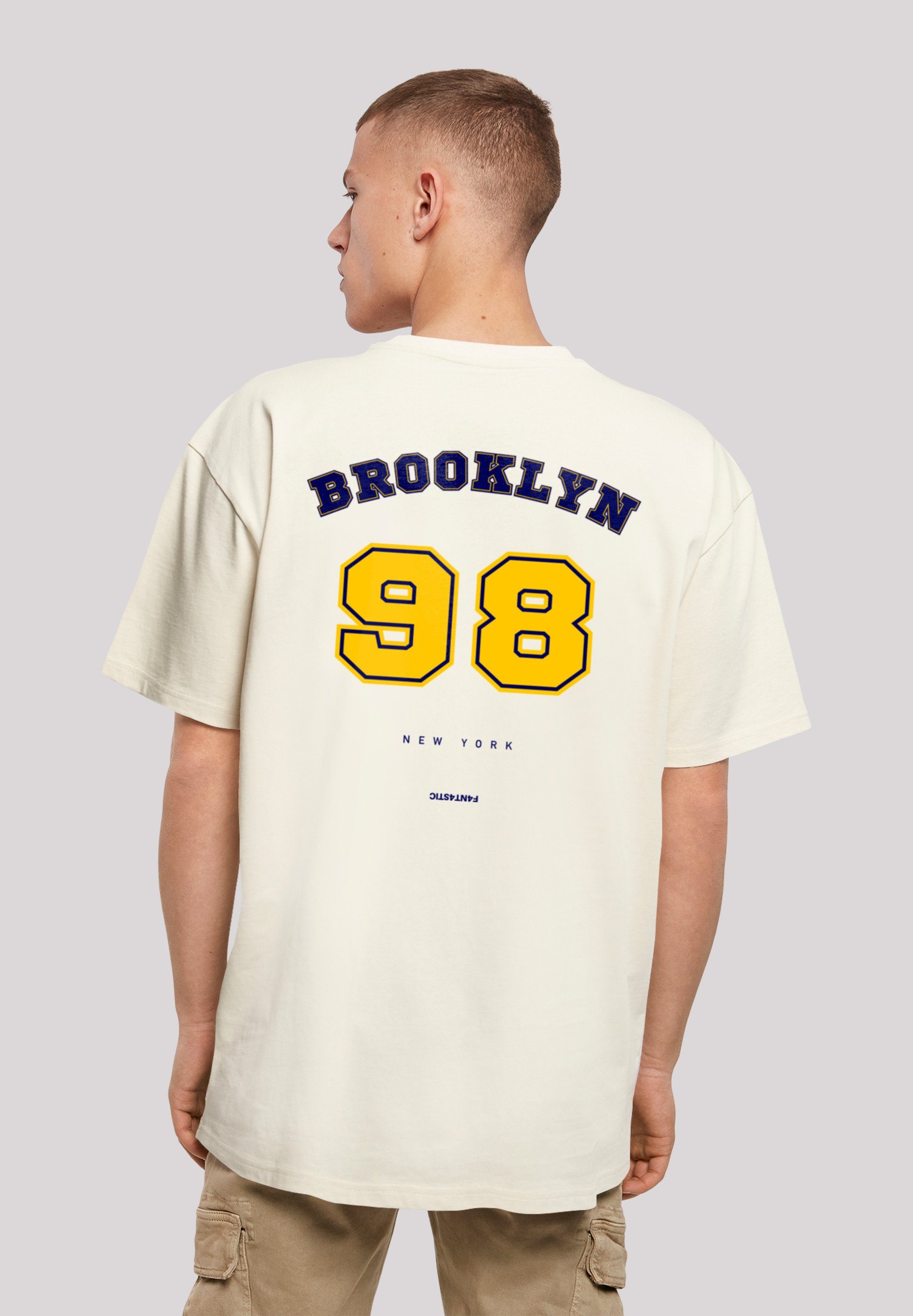 F4NT4STIC T-Shirt Brooklyn 98 NY OVERSIZE Print sand TEE