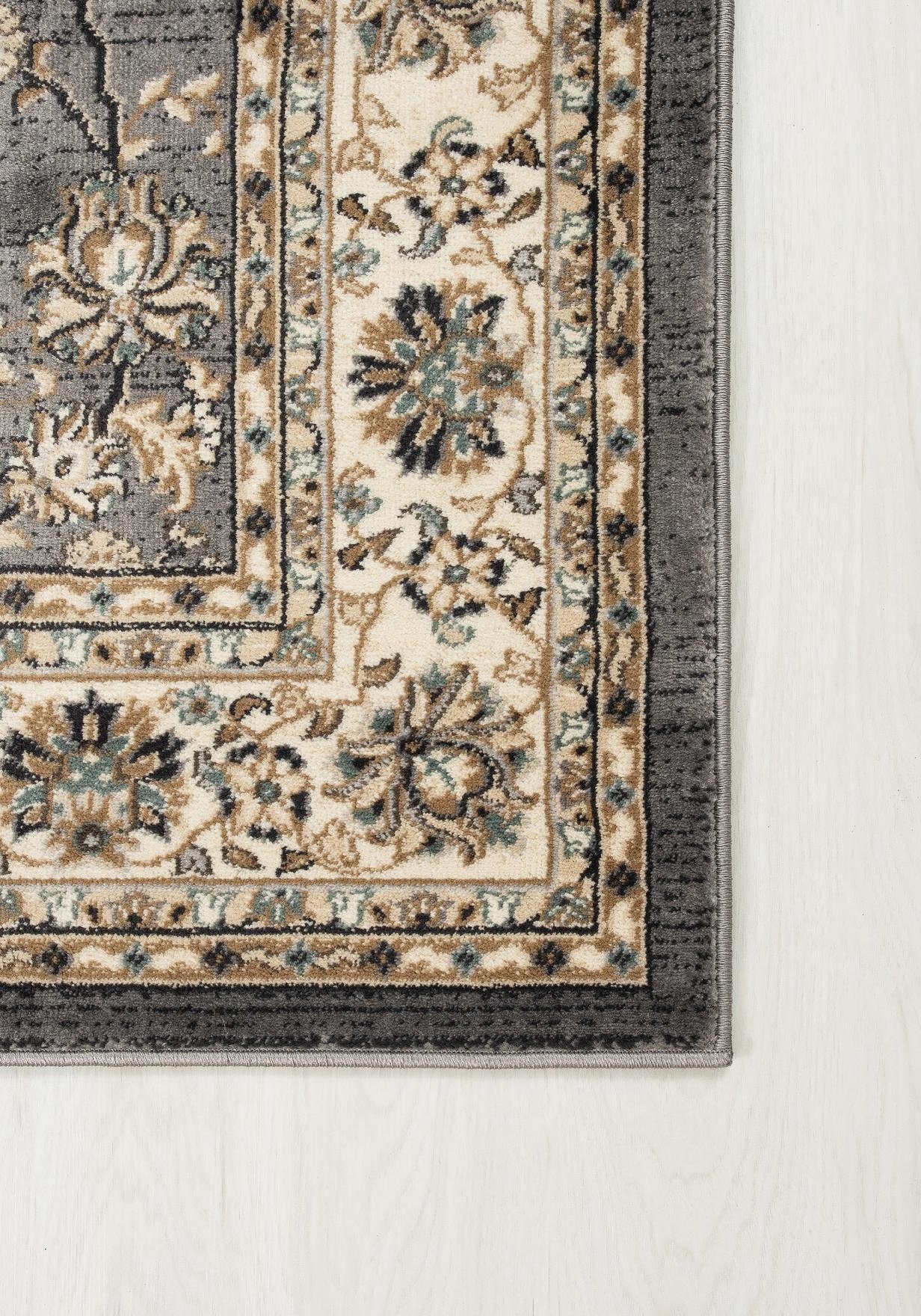 Orientteppich Oriente Teppich Traditioneller x Wohnzimmerteppich 100 Grau, cm, Fußbodenheizung, 60 Pflegeleicht, Teppich Mazovia, für Geeignet - Orient