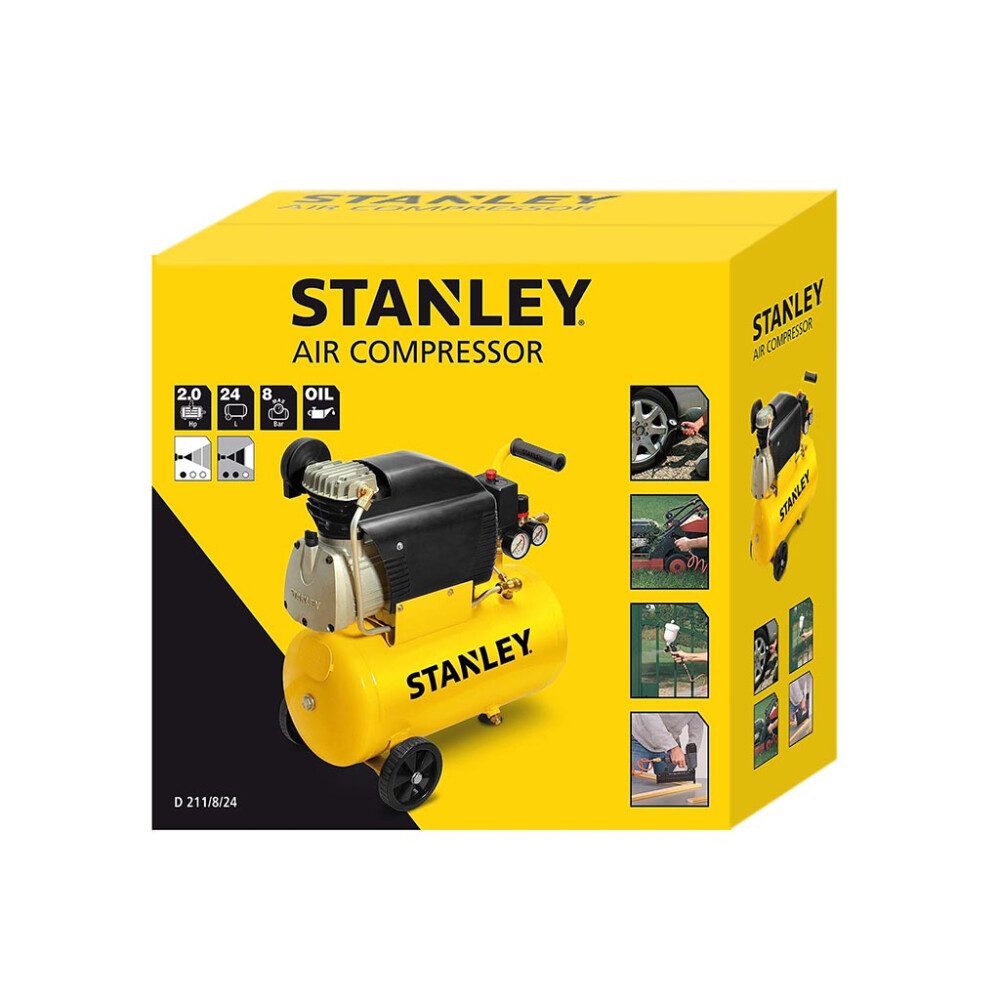 STANLEY Kompressor Kompressor - Ölgeschmiert - Direktantrieb - 2 PS / 24 L / 8 bar, 1-tlg.