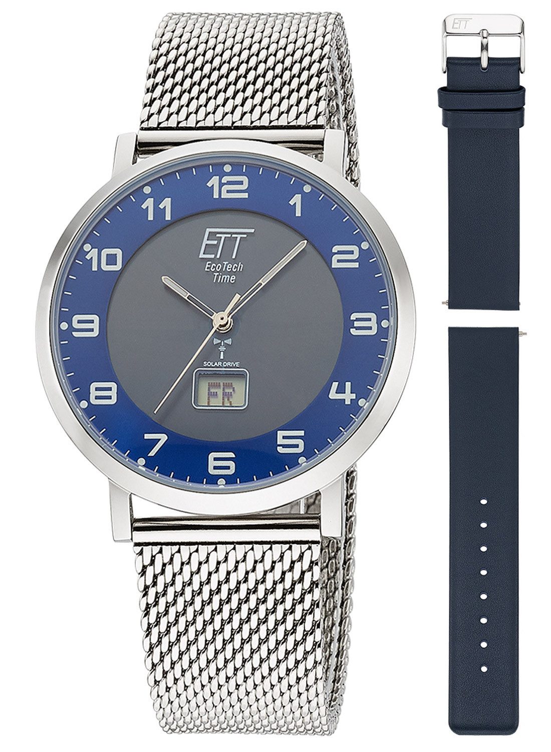 ETT Solaruhr Funk-Solar Atacama Edelstahl mit 2 Bändern günstig online kaufen