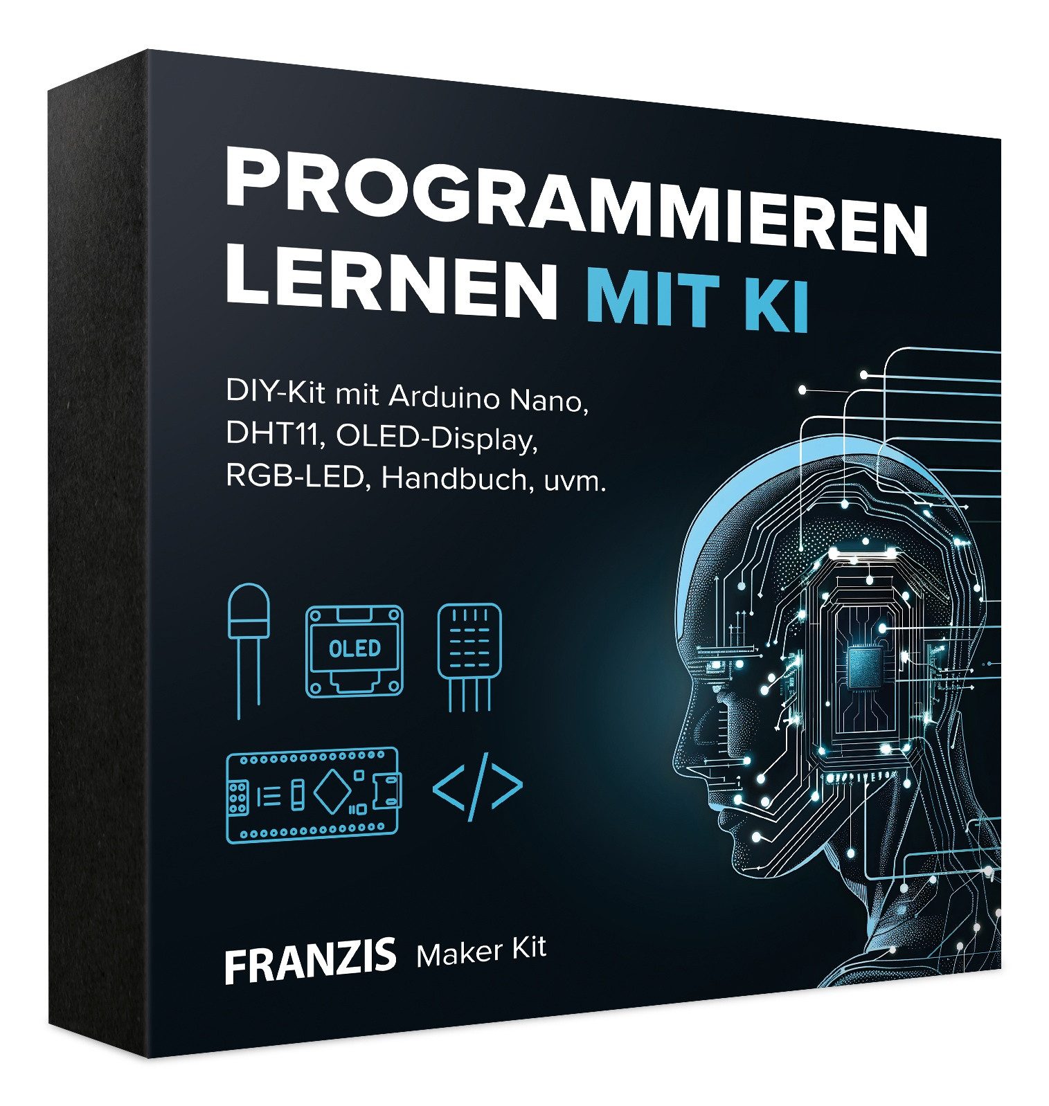 Franzis Experimentierkasten FRANZIS Maker Kit Programmieren Lernen mit KI, (20-tlg)