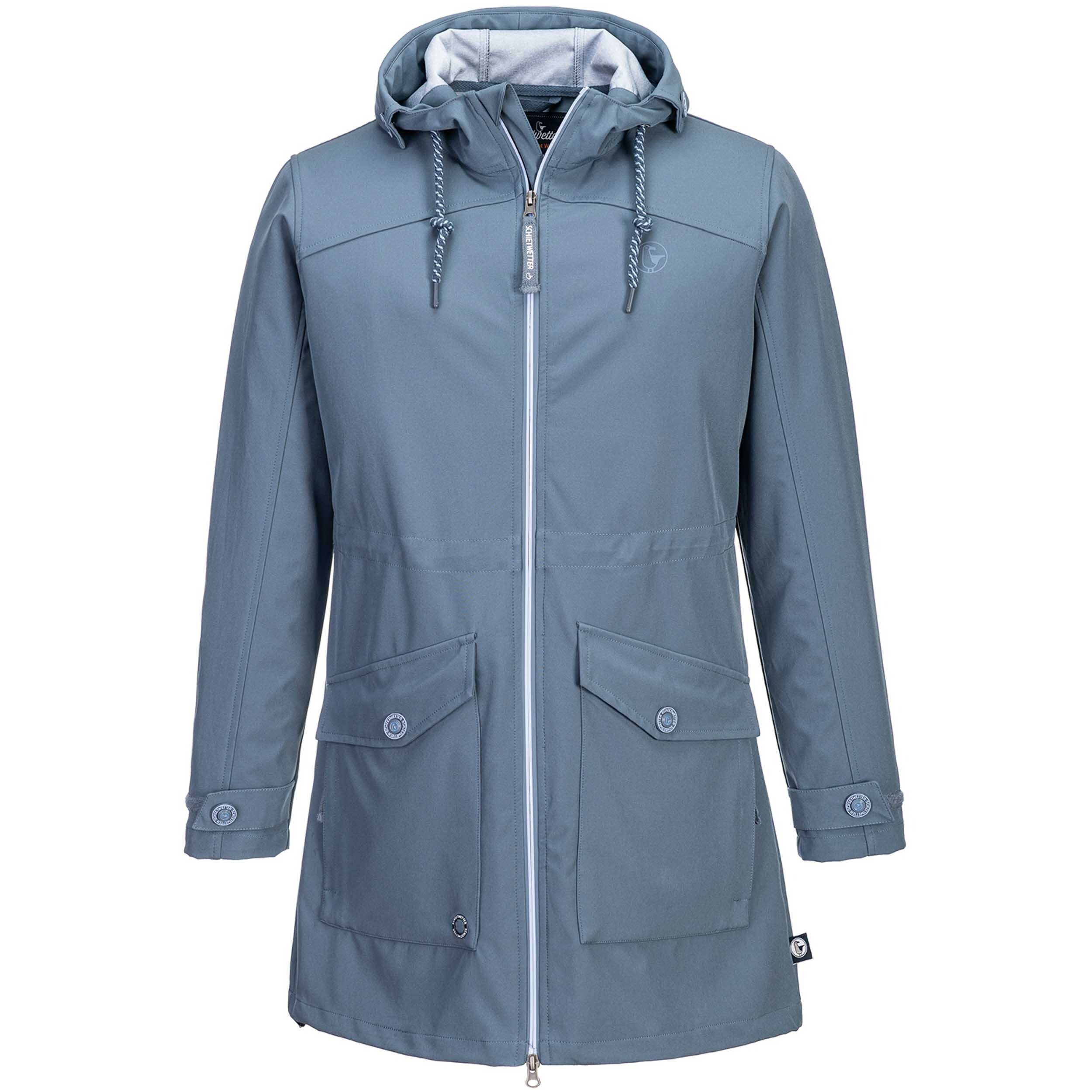 Schietwetter Softshellmantel Damen wasserabweisend, winddicht, atmungsaktiv jeansblau melange