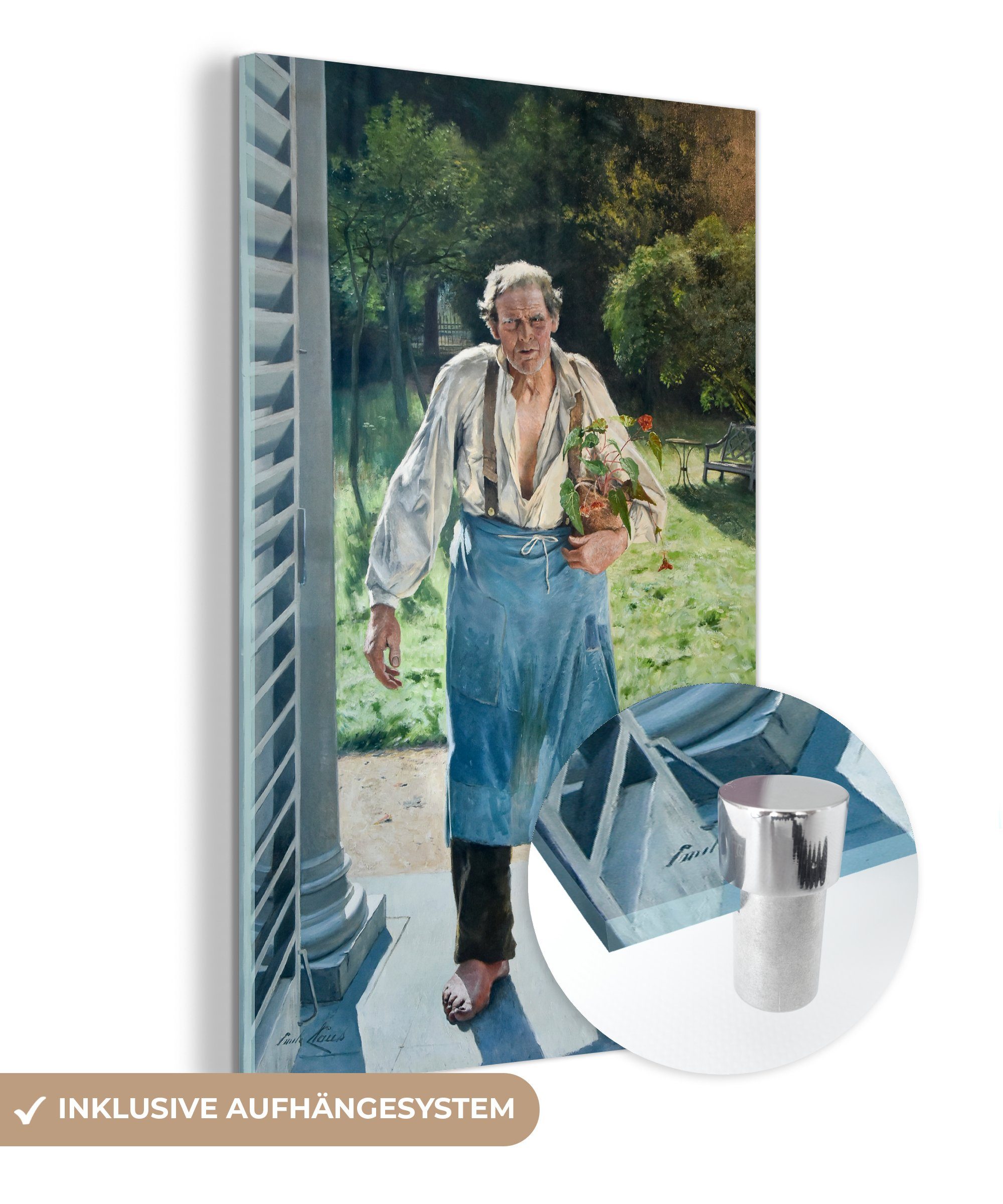MuchoWow Acrylglasbild Der alte Gärtner Gemälde von Emile Claus, (1
