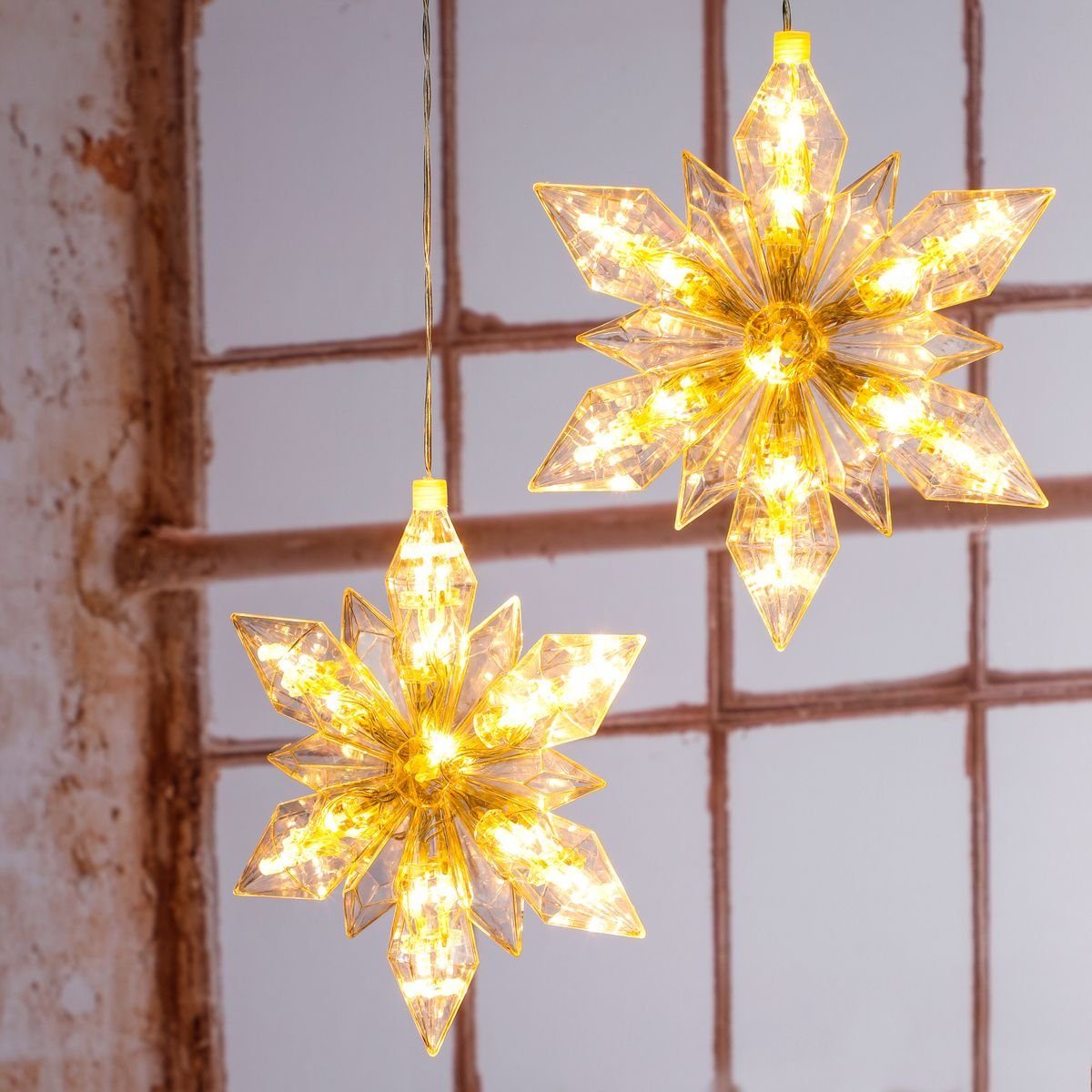 LED Stern 2er Set LED Weihnachtssterne Weihnachtsdekoration Christmas Stars