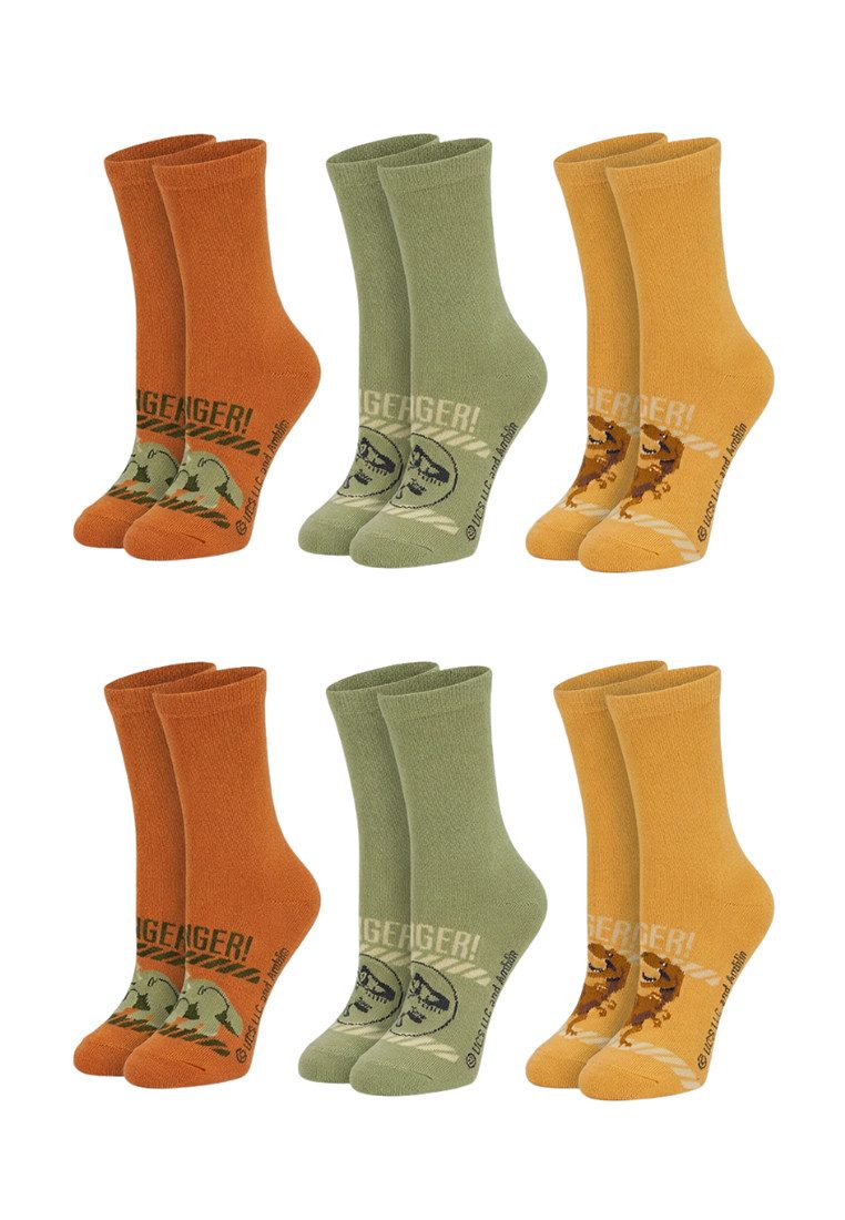 ONOMATO! Socken Jurassic World Kinder Jungen Socken 6er Pack (6-Paar)