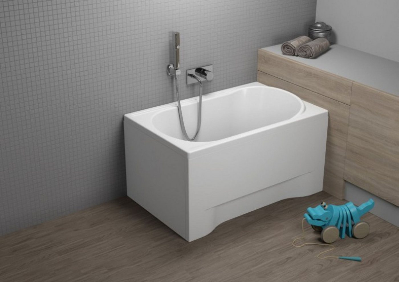 Thumbnail - KOLMAN Badewanne Rechteck Mini 100x65, Ablaufgarnitur & Füße GRATIS
