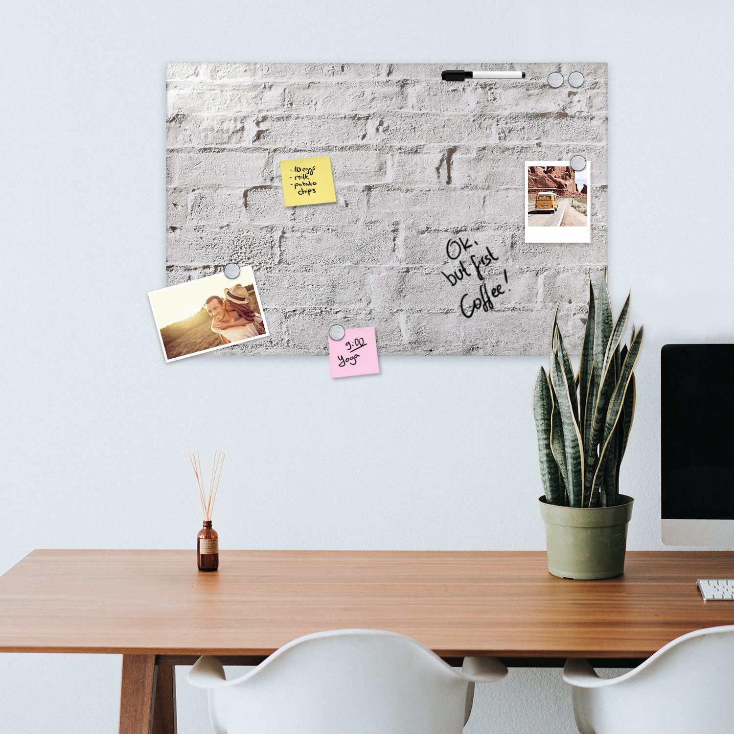 Navaris Magnettafel Magnetpinnwand Memoboard - 60x40 günstig online kaufen