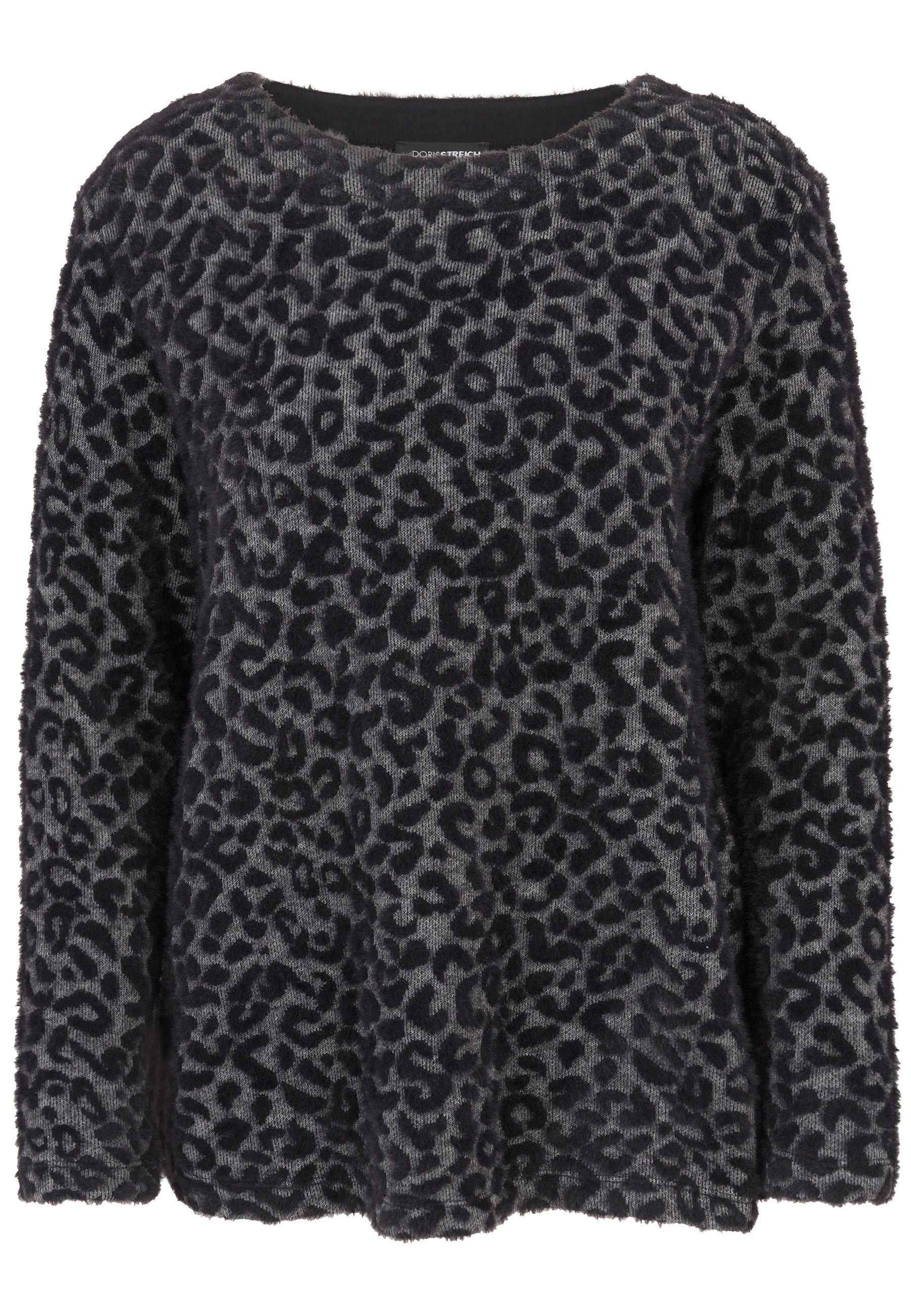 Doris Streich Strickpullover mit Leo-Jacquard-Muster günstig online kaufen