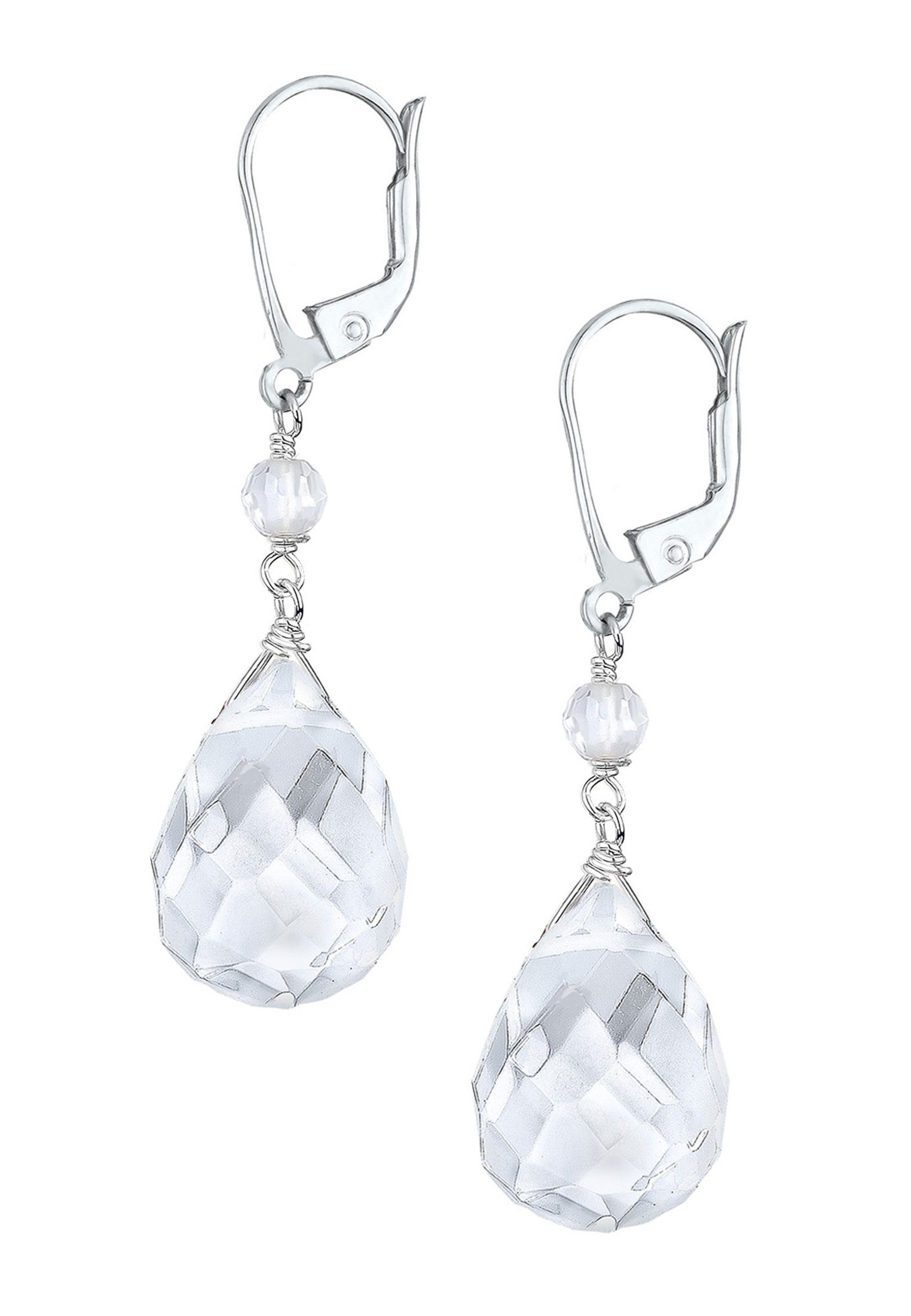 Elli Paar Ohrhänger Tropfen Bergkristall Elegant Festlich 925 Silber