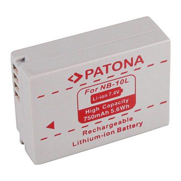 Patona Akku für Canon NB-10L NB10L Kamera-Akku Ersatzakku Kameraakku 750 mAh (7,4 V, 1 St), Powershot SX40 HS SX-40HS SX40HS G16