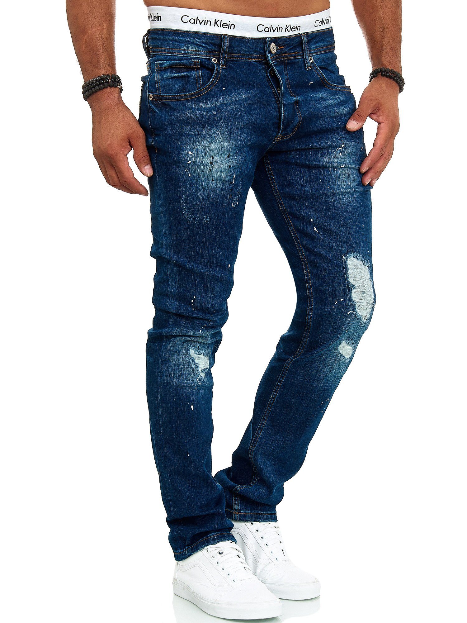 1-tlg) Designerjeans (Jeanshose Casual OneRedox Blau Business Freizeit Bootcut, Straight-Jeans J-700C 709