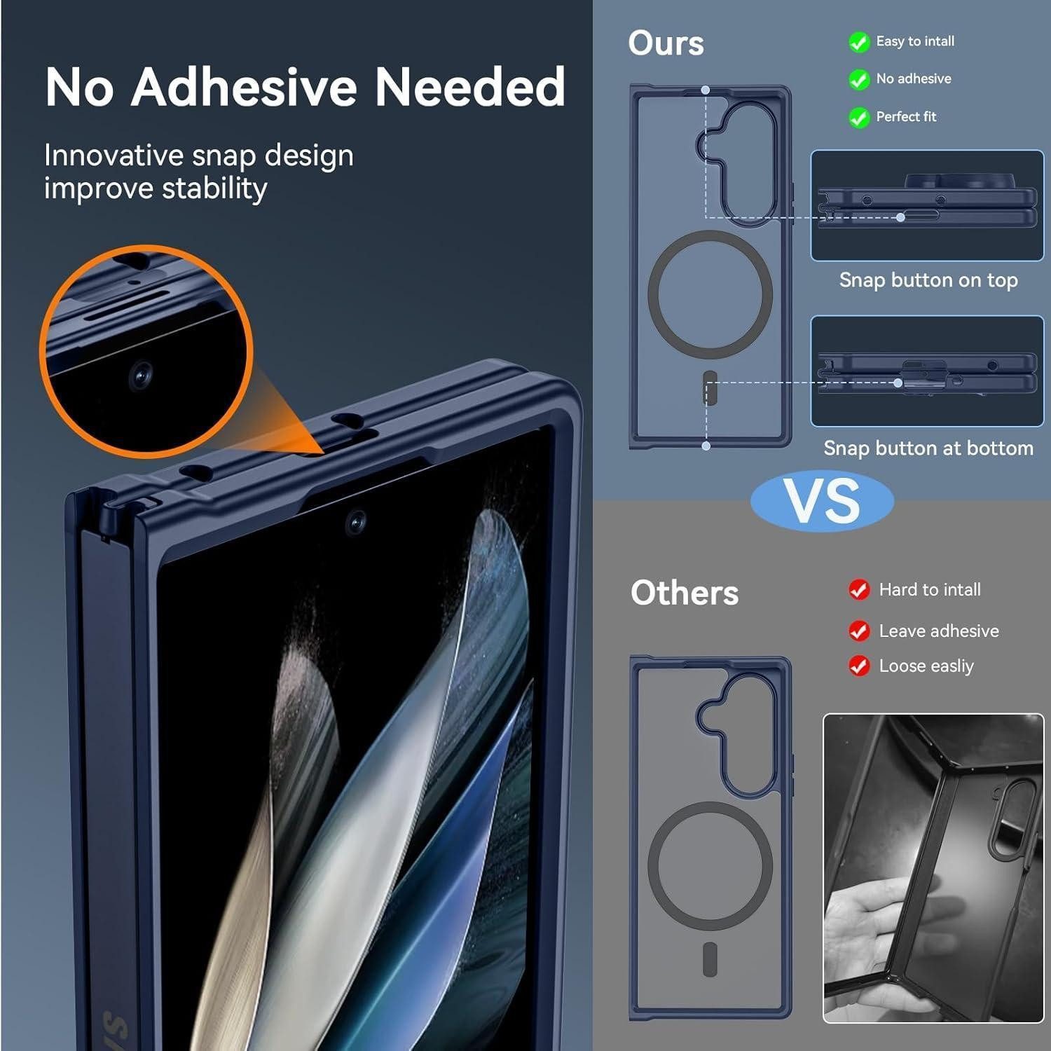 LuxusKollektion Smartphone-Hülle Handyhülle MagSafe Hardcase Slim Samsung Galaxy Z Fold 7 Z Fold 7-blau – Bild 5 von 5