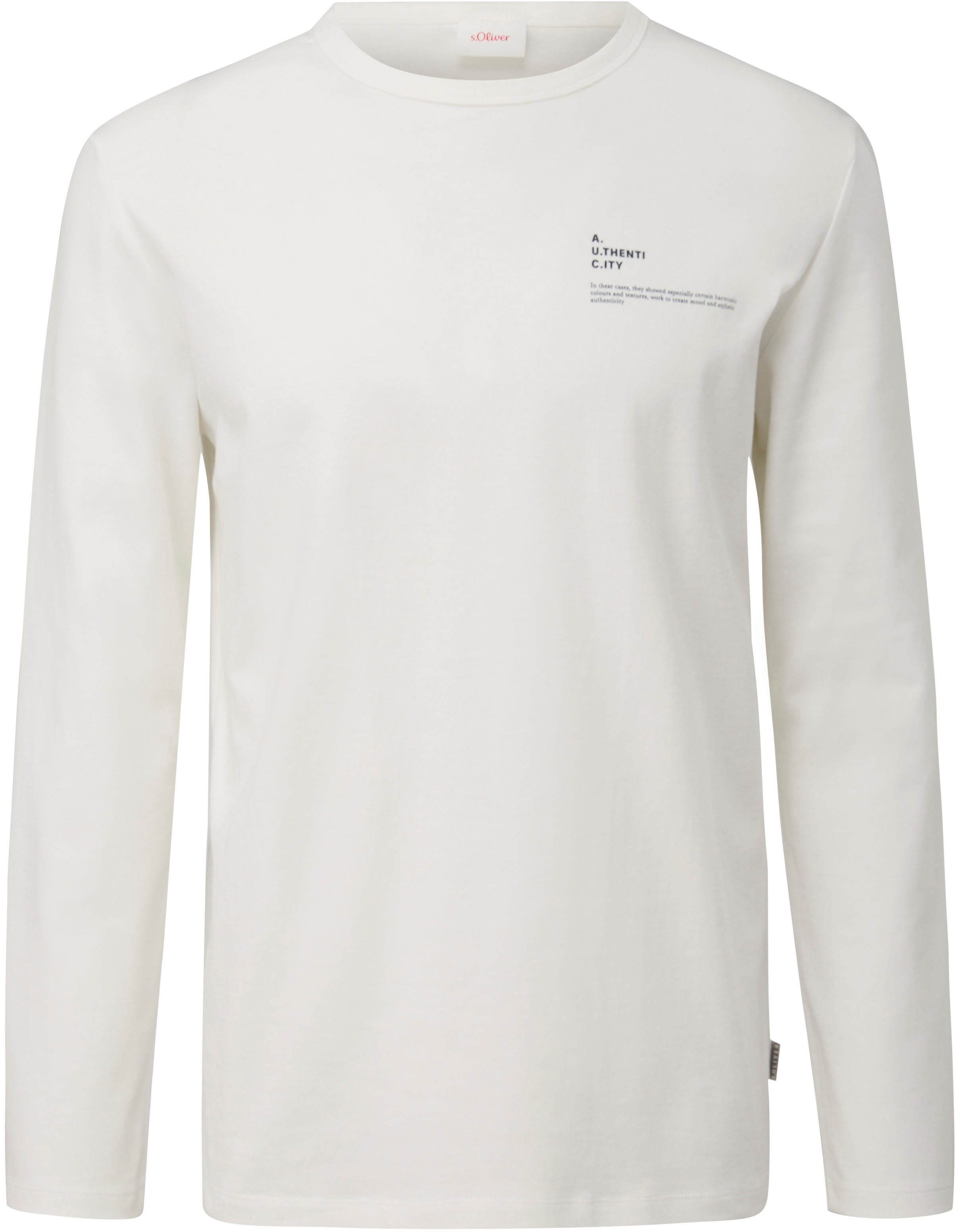 s.Oliver T-Shirt mit white Rundhalsausschnitt