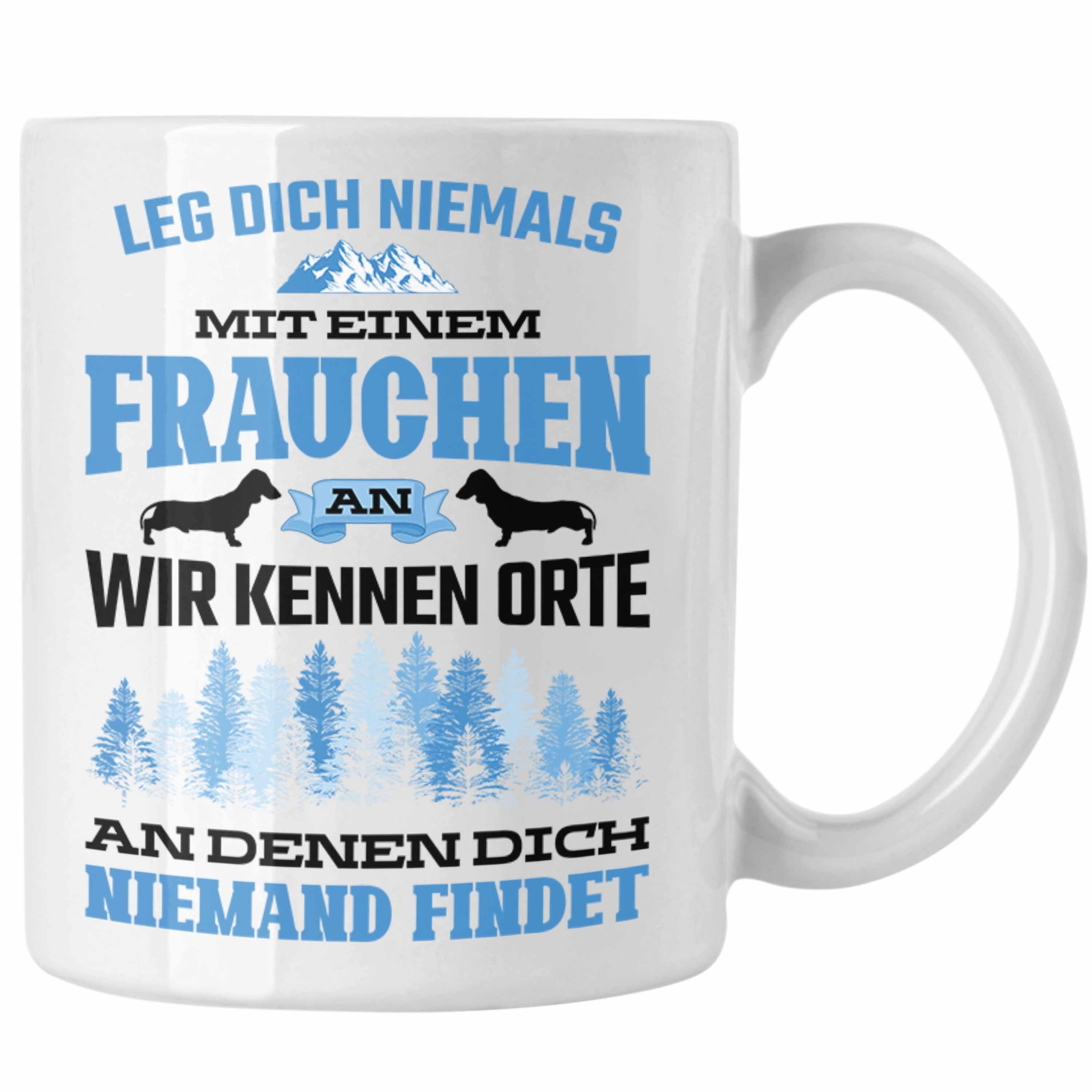 Trendation Tasse Trendation - Frauchen Tasse Geschenk Lustig Spruch Hundebesitzerin Geschenke Hund Weiss