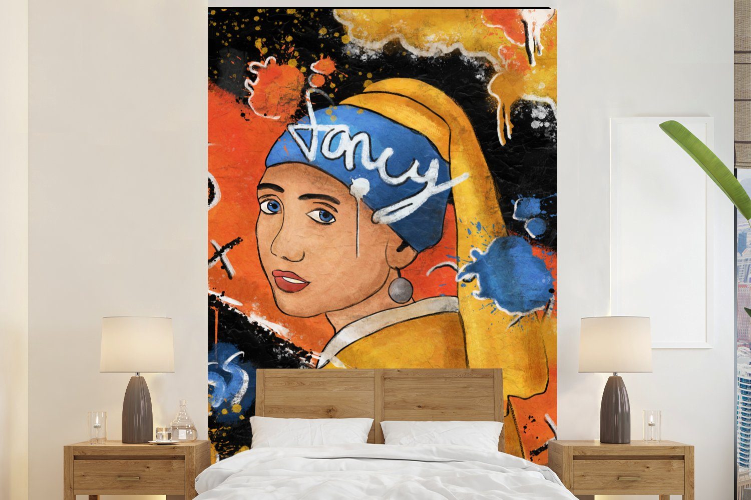 MuchoWow Fototapete Mädchen mit Perlenohrring - Vermeer - Kunst, Matt, bedruckt, (3 St), Montagefertig Vinyl Tapete für Wohnzimmer, Wandtapete