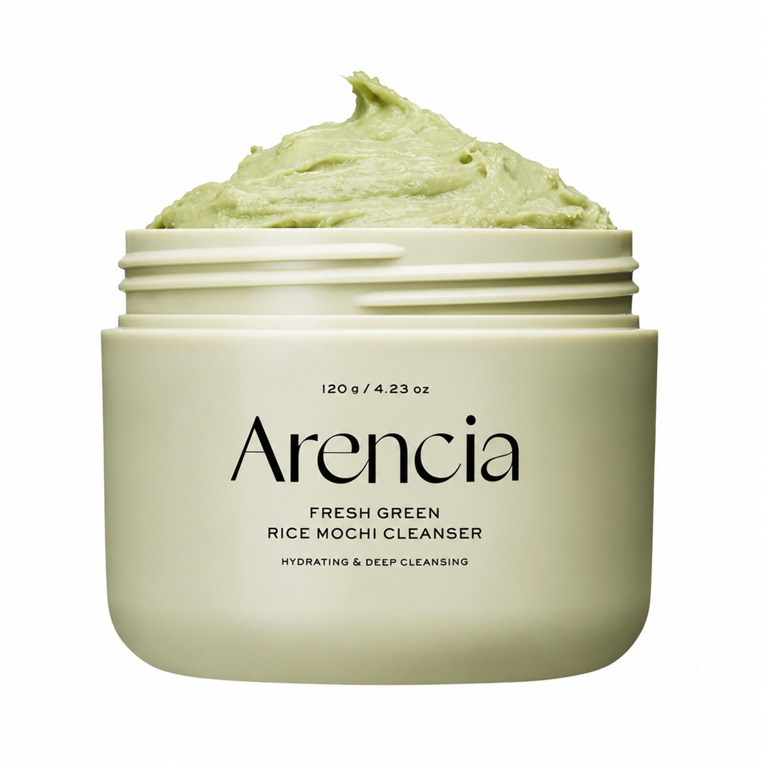 Arencia Gesichts-Reinigungsschaum FRESH GREEN RICE MOCHI CLEANSER, 3-in-1-Funktion: Reinigung, sanftes Peeling und Wash-off-Maske