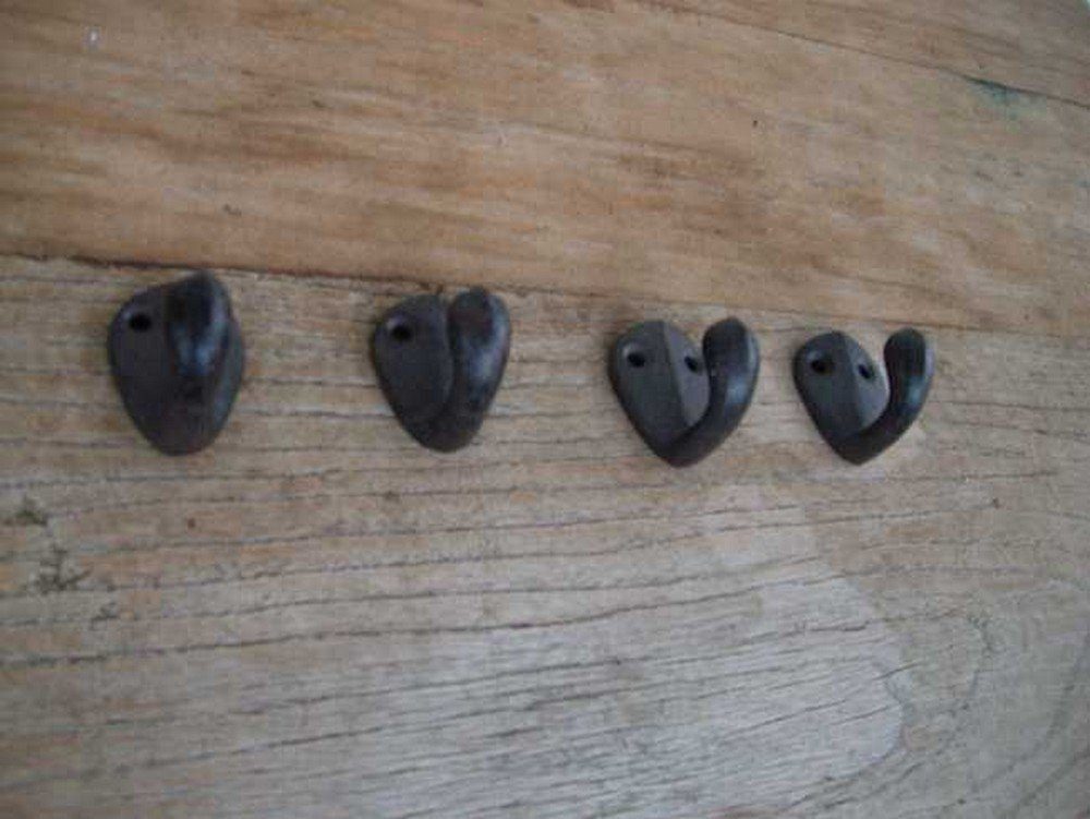 Deko-Impression Wandhaken 4-er Set kleine Wandhaken, Wandgarderobe, Gusseisen, braunrostfarben, (4-St)