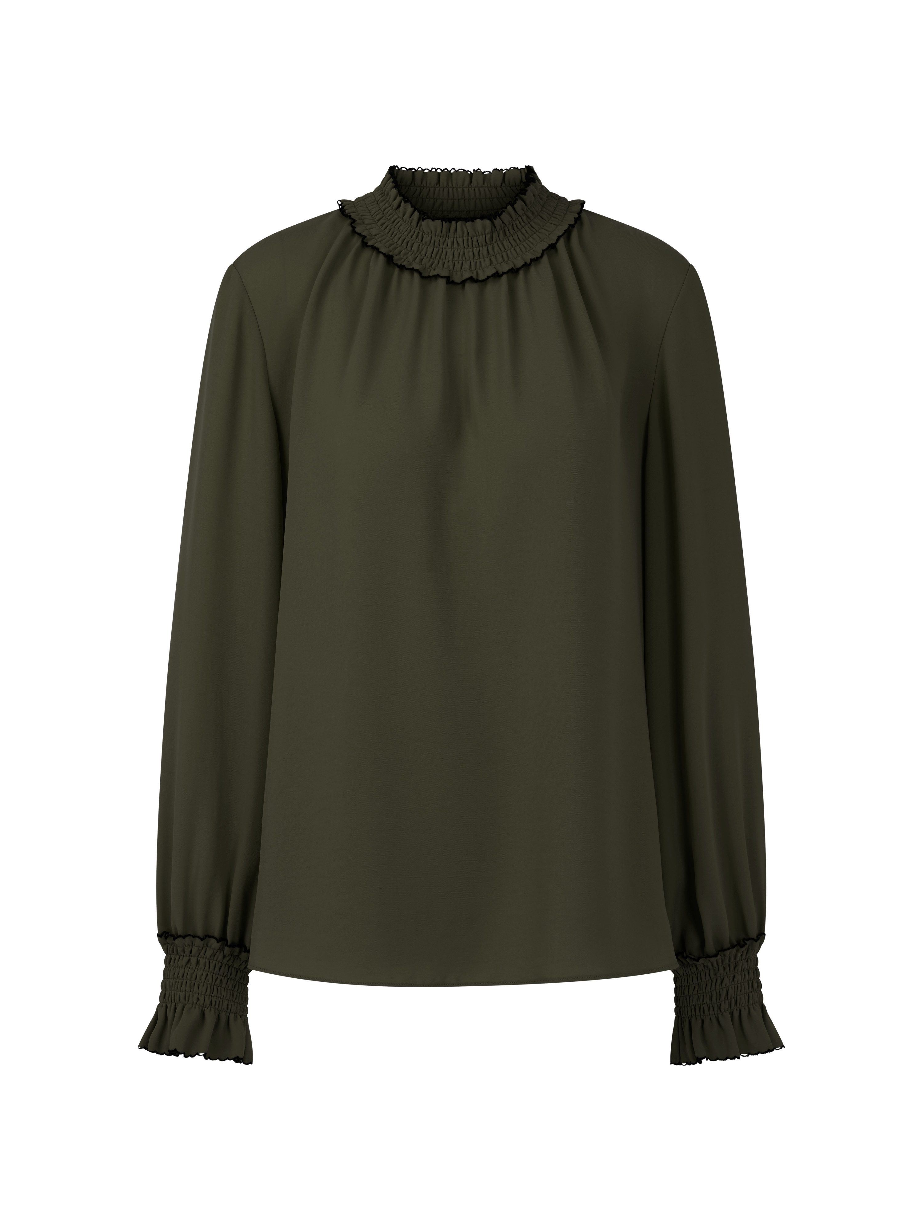 Marc Cain Schlupfbluse Equestrian Grace Premium Damenmode mit Smok-Details, locker