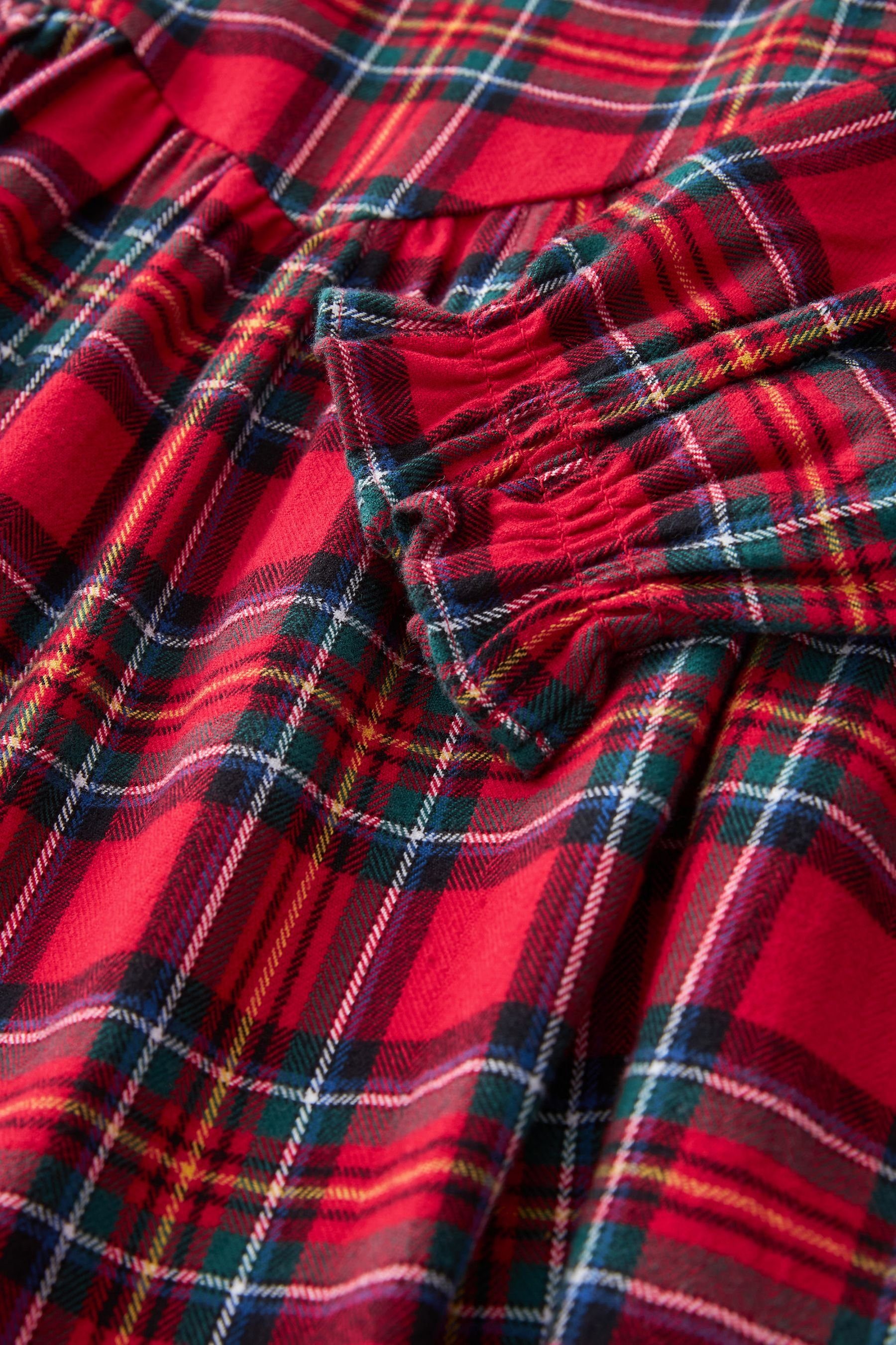 Karokleid Next (1-tlg) Kariertes Tartan Kleid Red mit Rüschen
